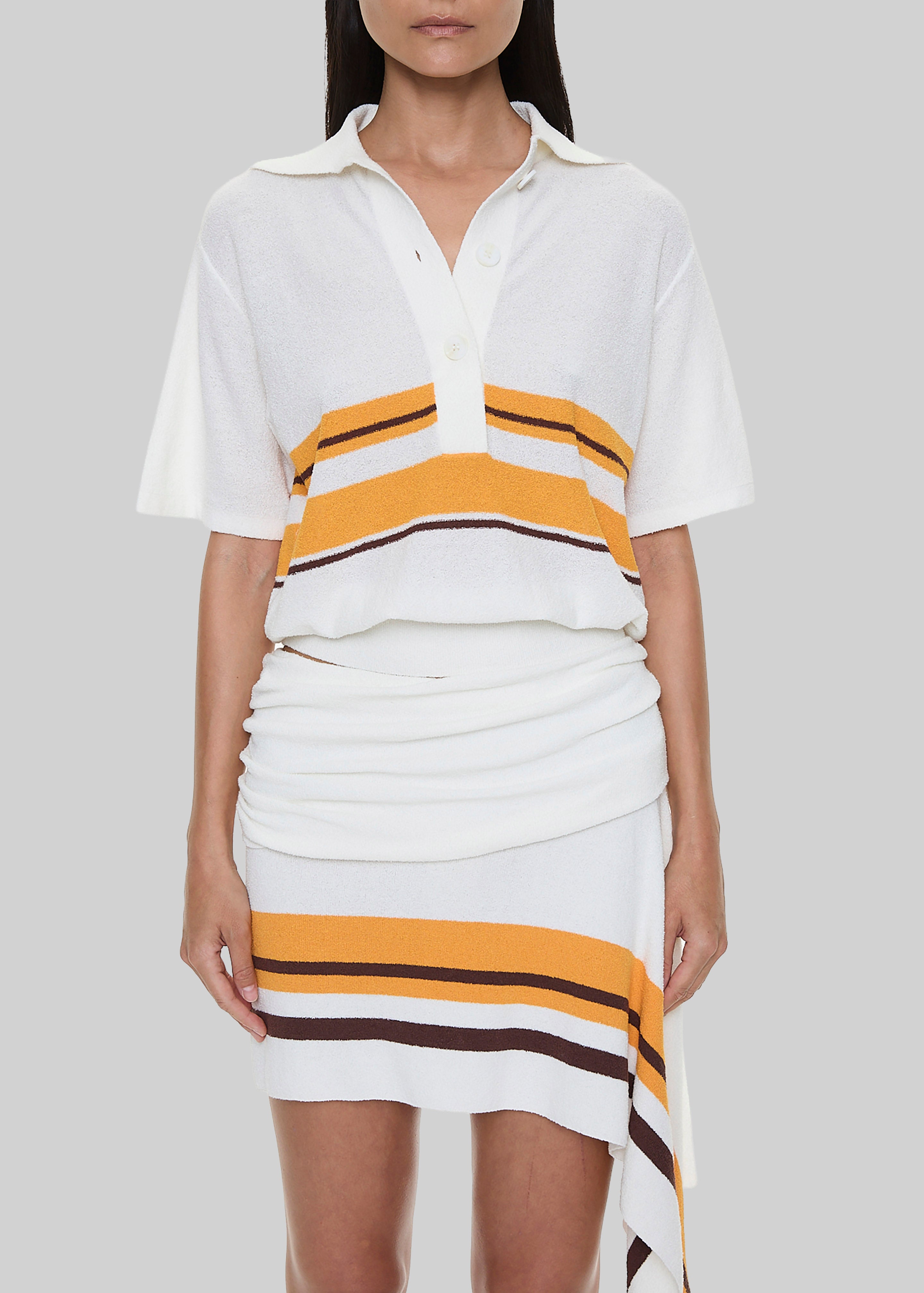 Christopher Esber Stripe Knit Clean Polo - Solaris Stripe - 3