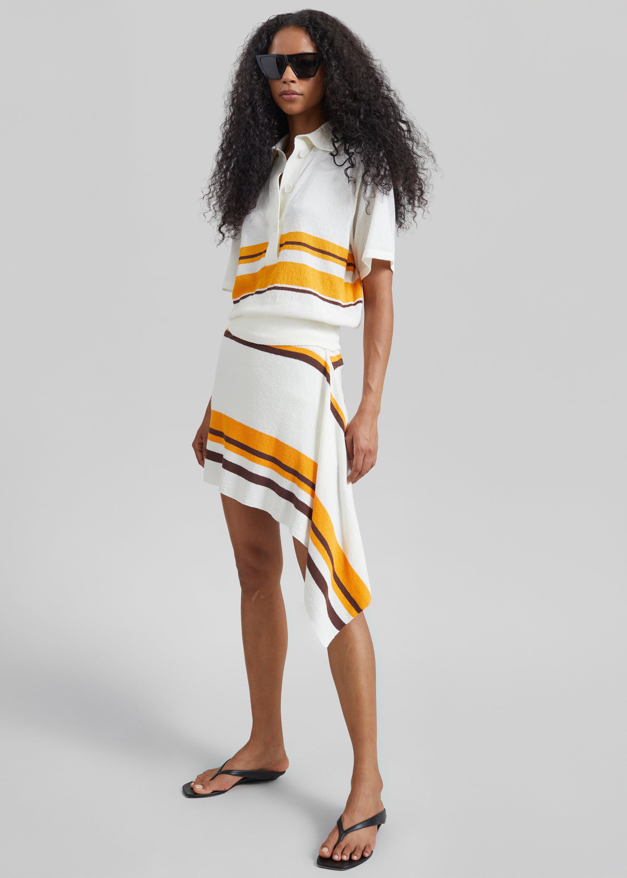 Shop the look image for Christopher Esber Stripe Knit Clean Polo - Solaris Stripe