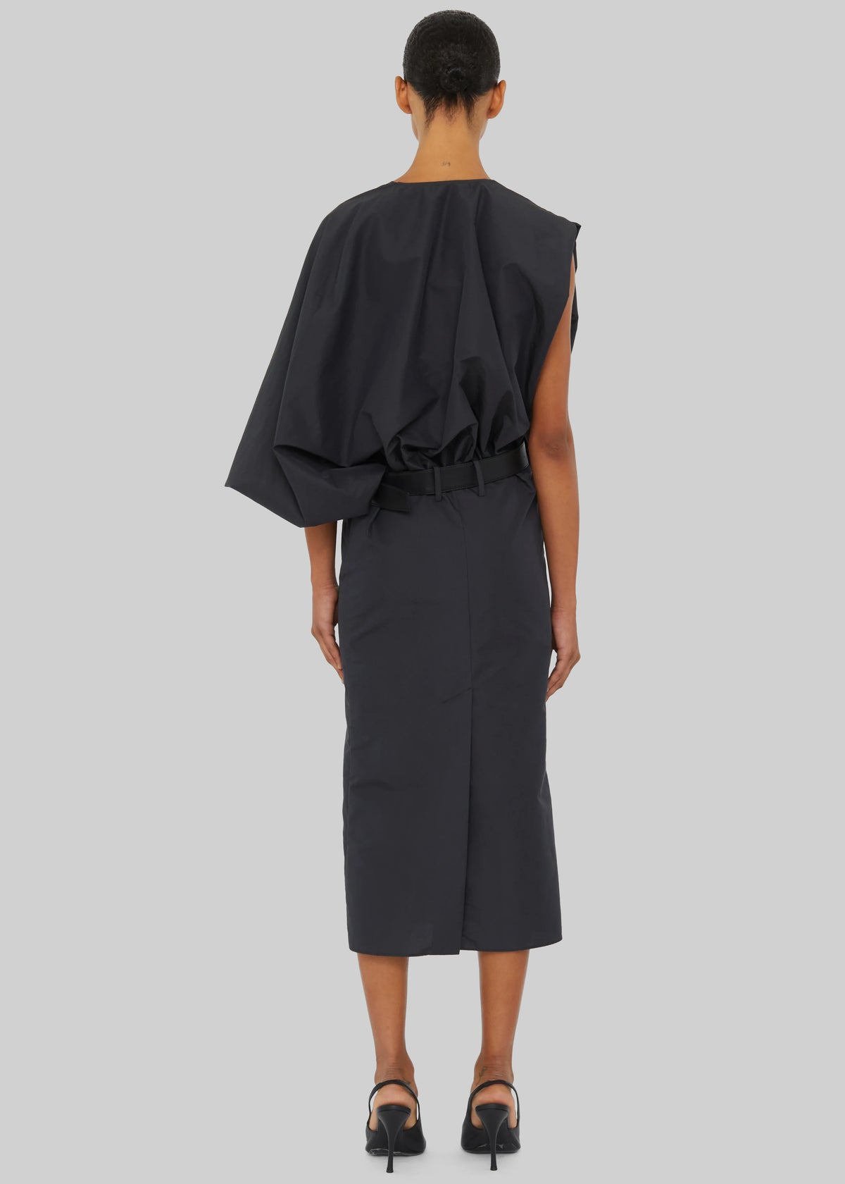 Christopher Esber Swaddled Belted Taffeta Dress - Carbon - 6