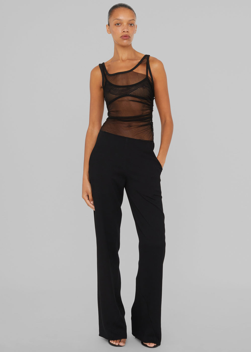 Christopher Esber Vacant Tulle Tank - Black - 1