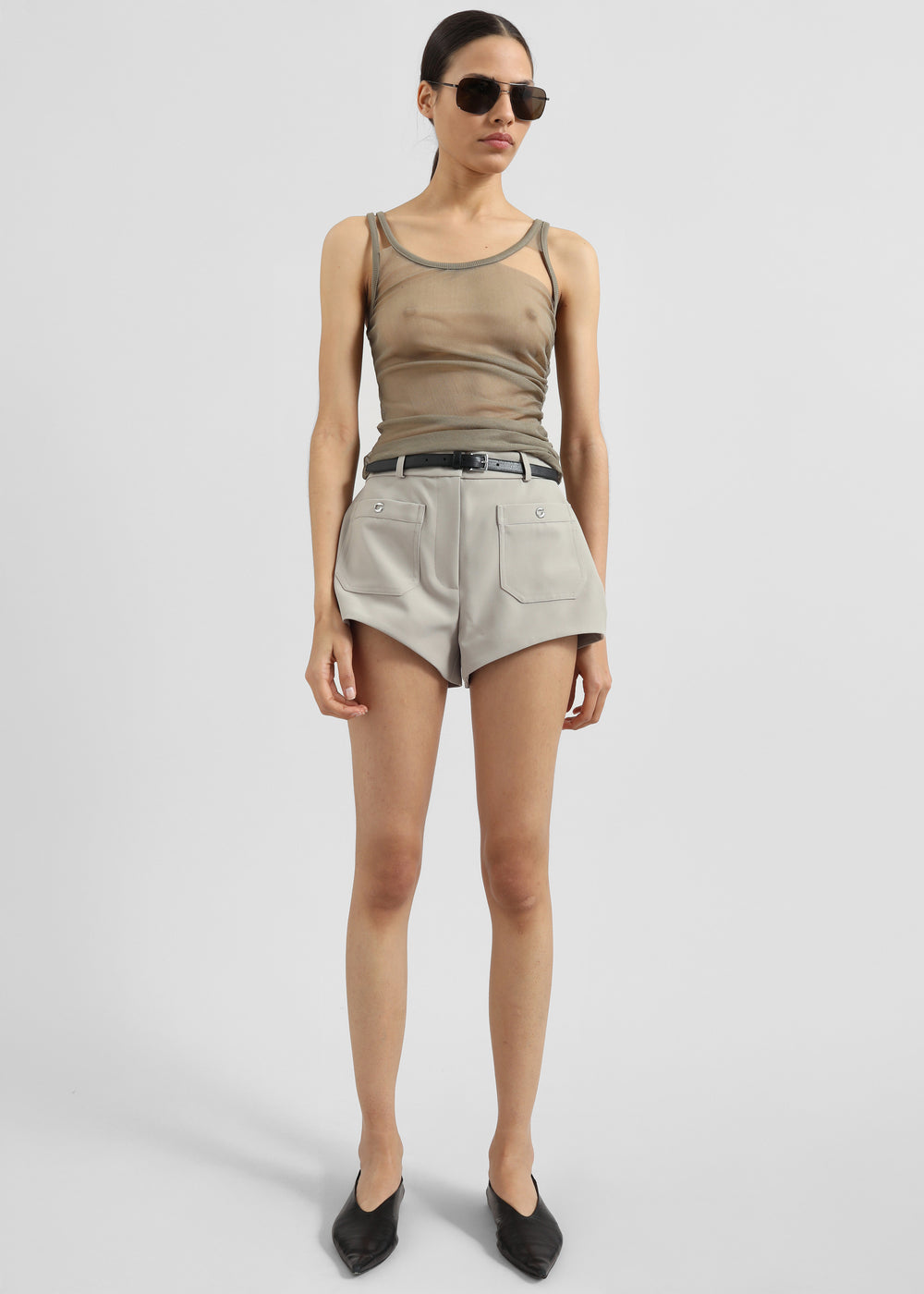 Christopher Esber Vacant Tulle Tank - Eucalypt
