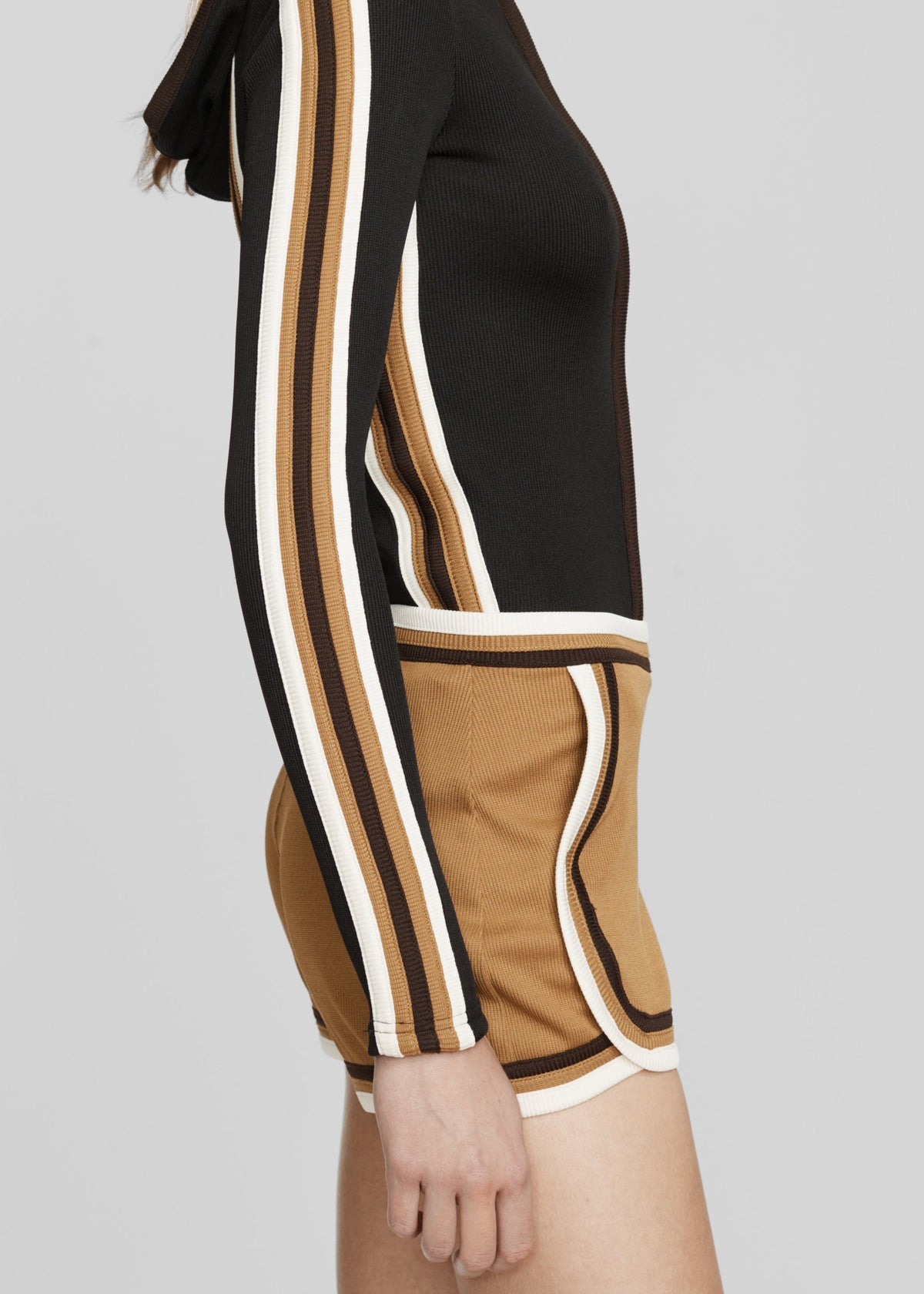 Christopher Esber Verner Multi Bind Rib Track Shorts - Deep Sand/Multi - 3