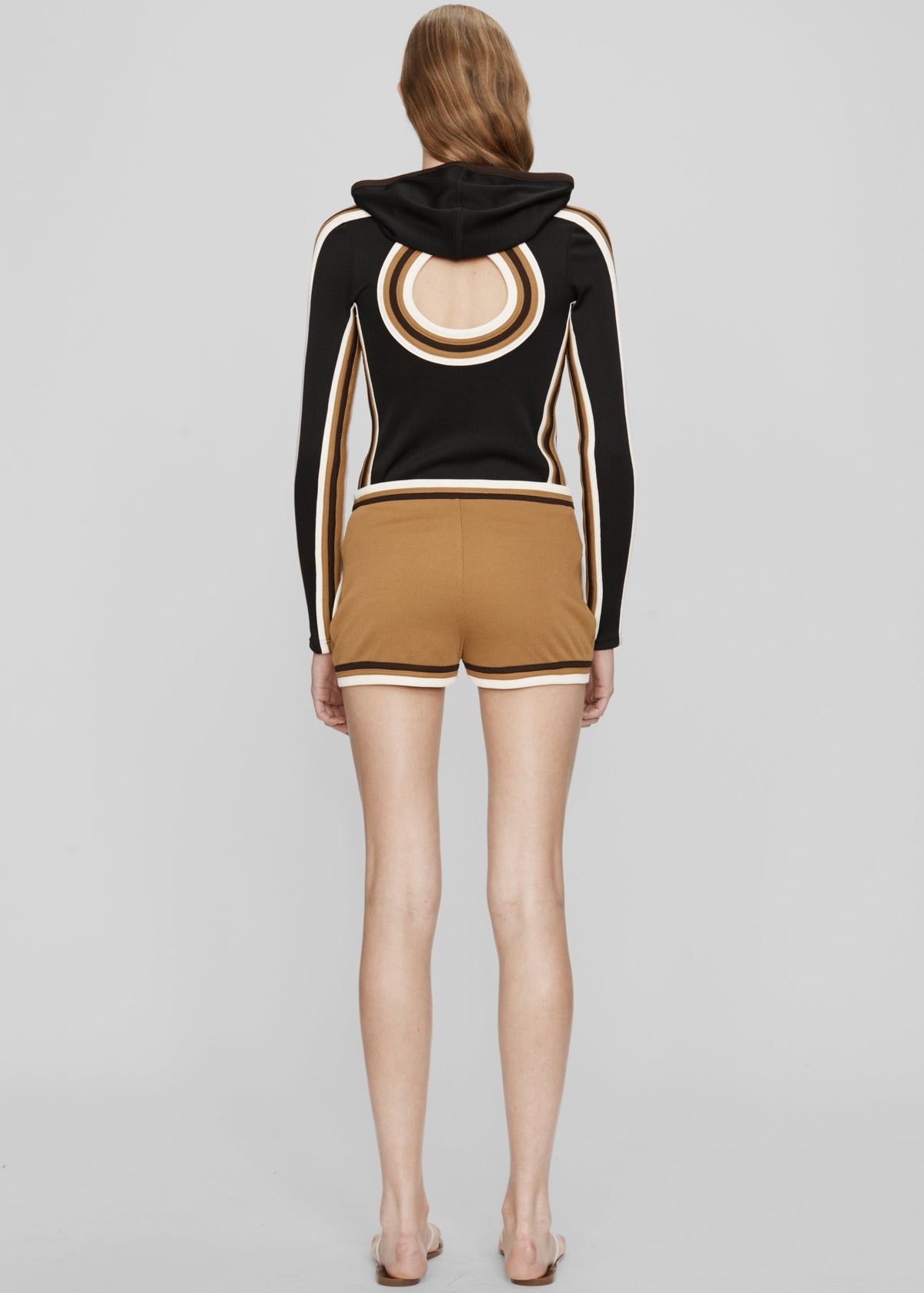 Christopher Esber Verner Multi Bind Rib Track Shorts - Deep Sand/Multi - 5