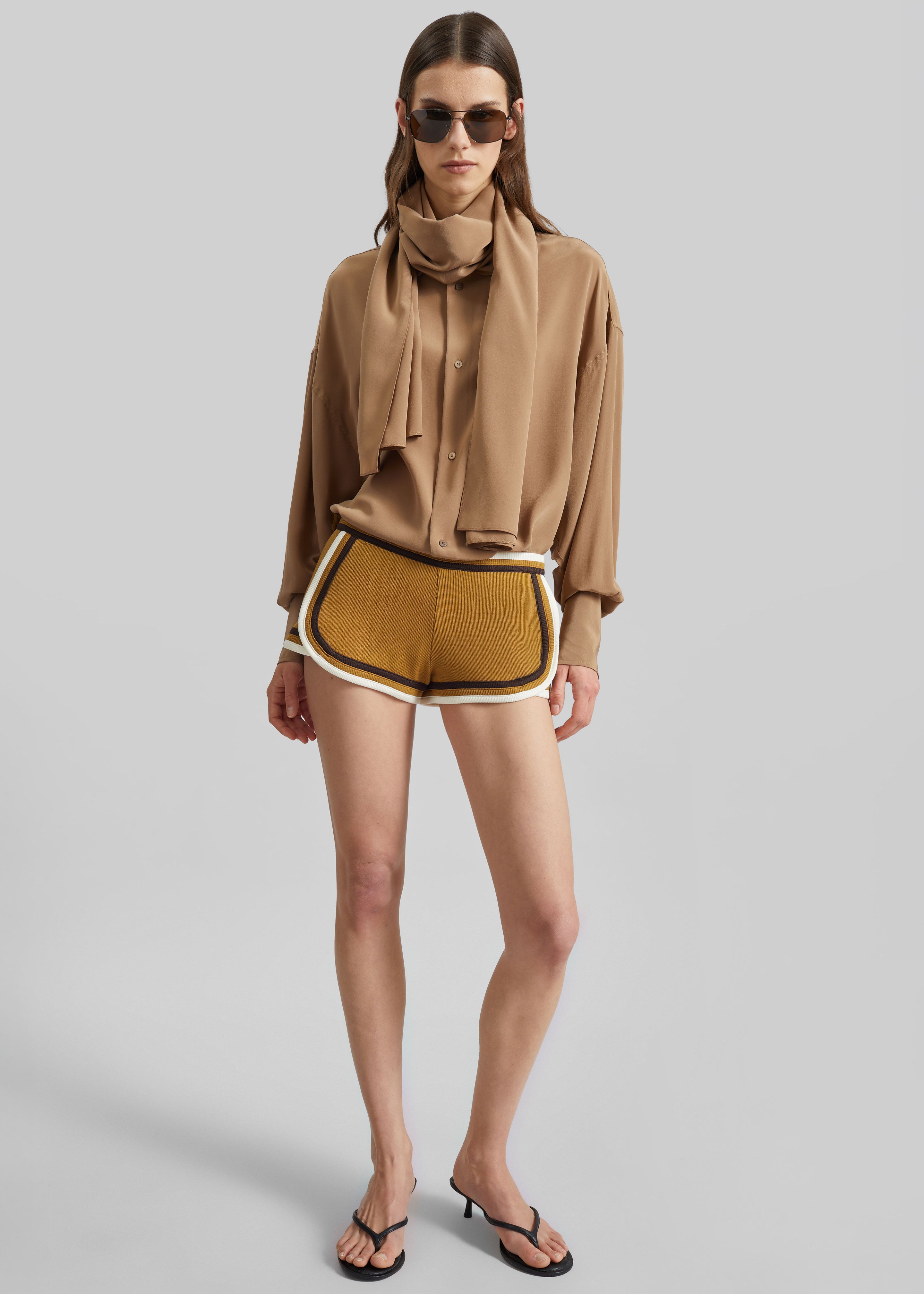 Christopher Esber Verner Multi Bind Rib Track Shorts - Deep Sand/Multi - 3