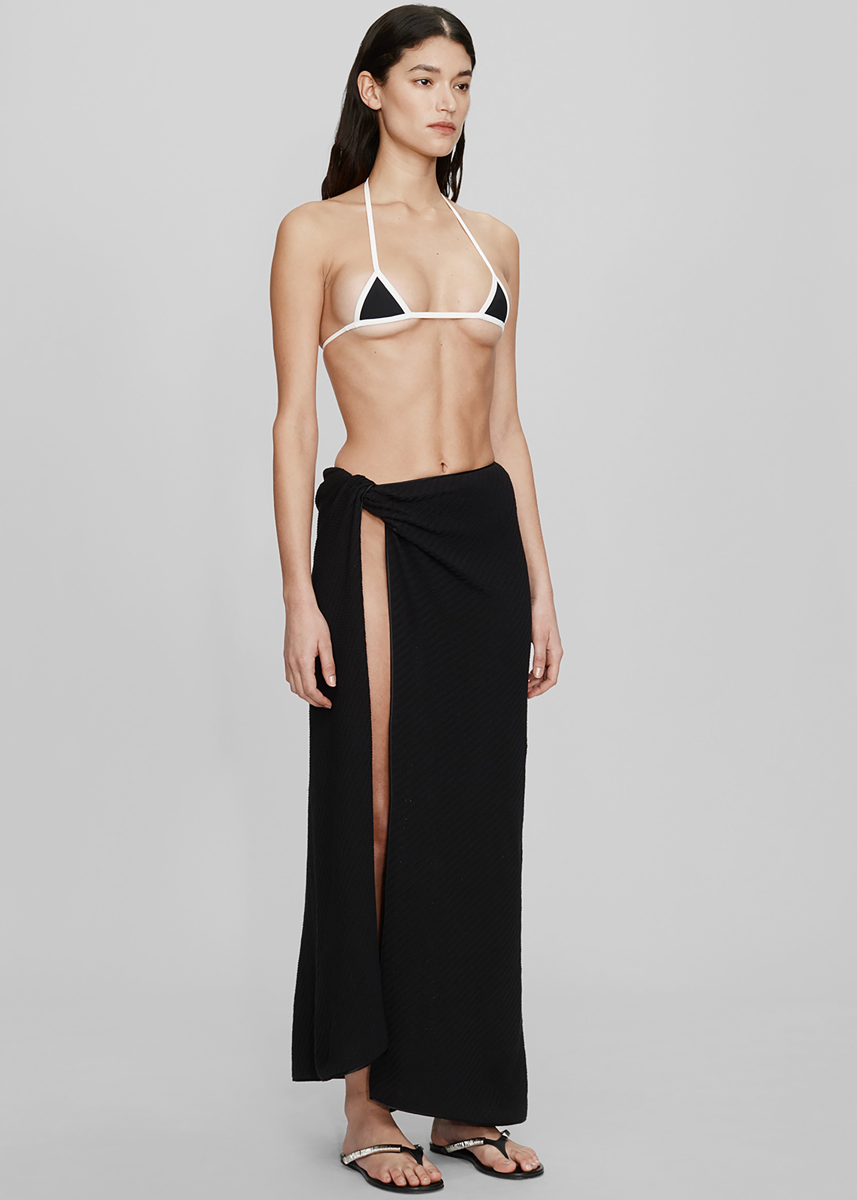 Christopher Esber Vertical Knit Twist Sarong Skirt - Black - 4
