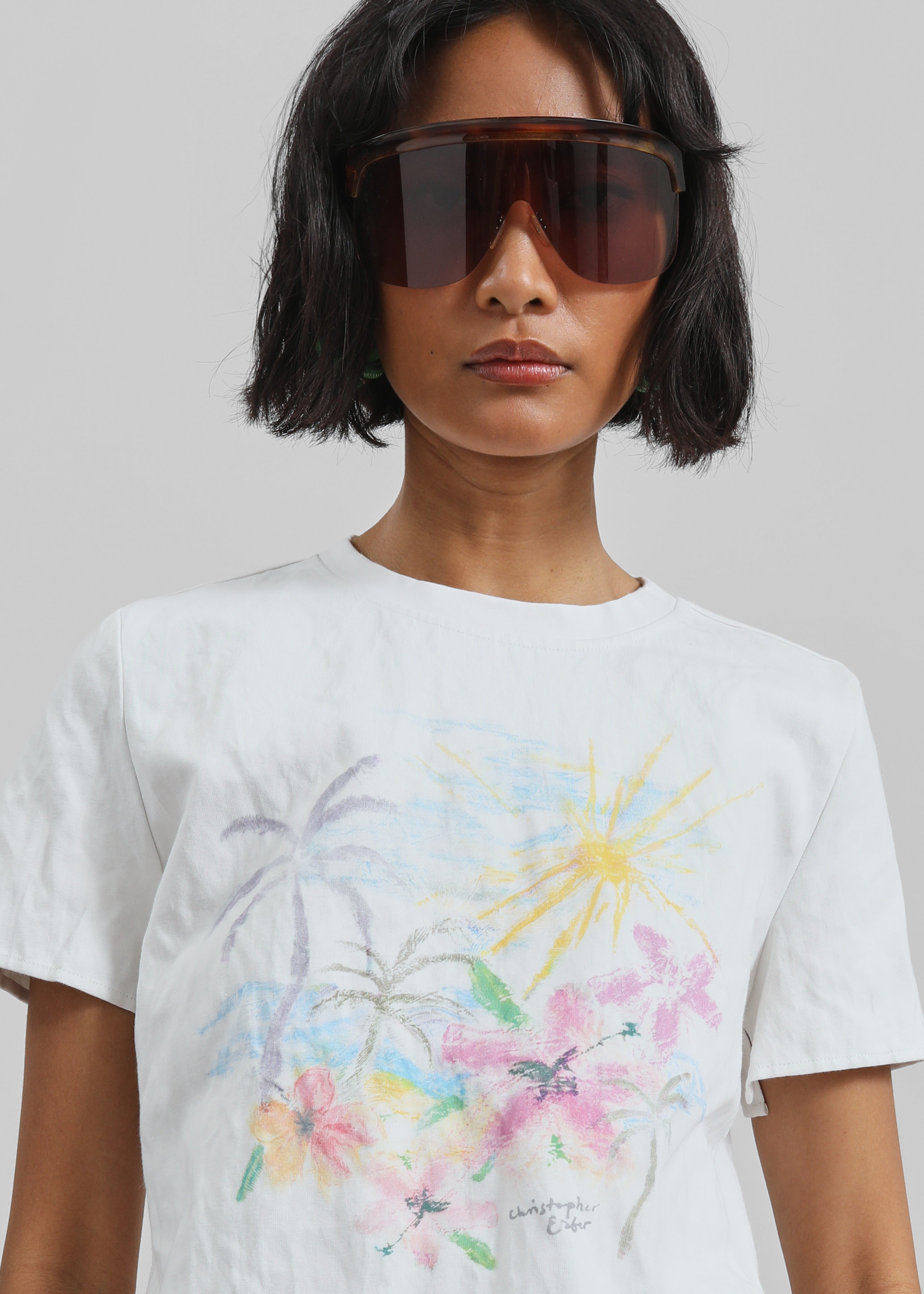 Christopher Esber Hibiscus Crushed Tee - Hibiscus Print - 3