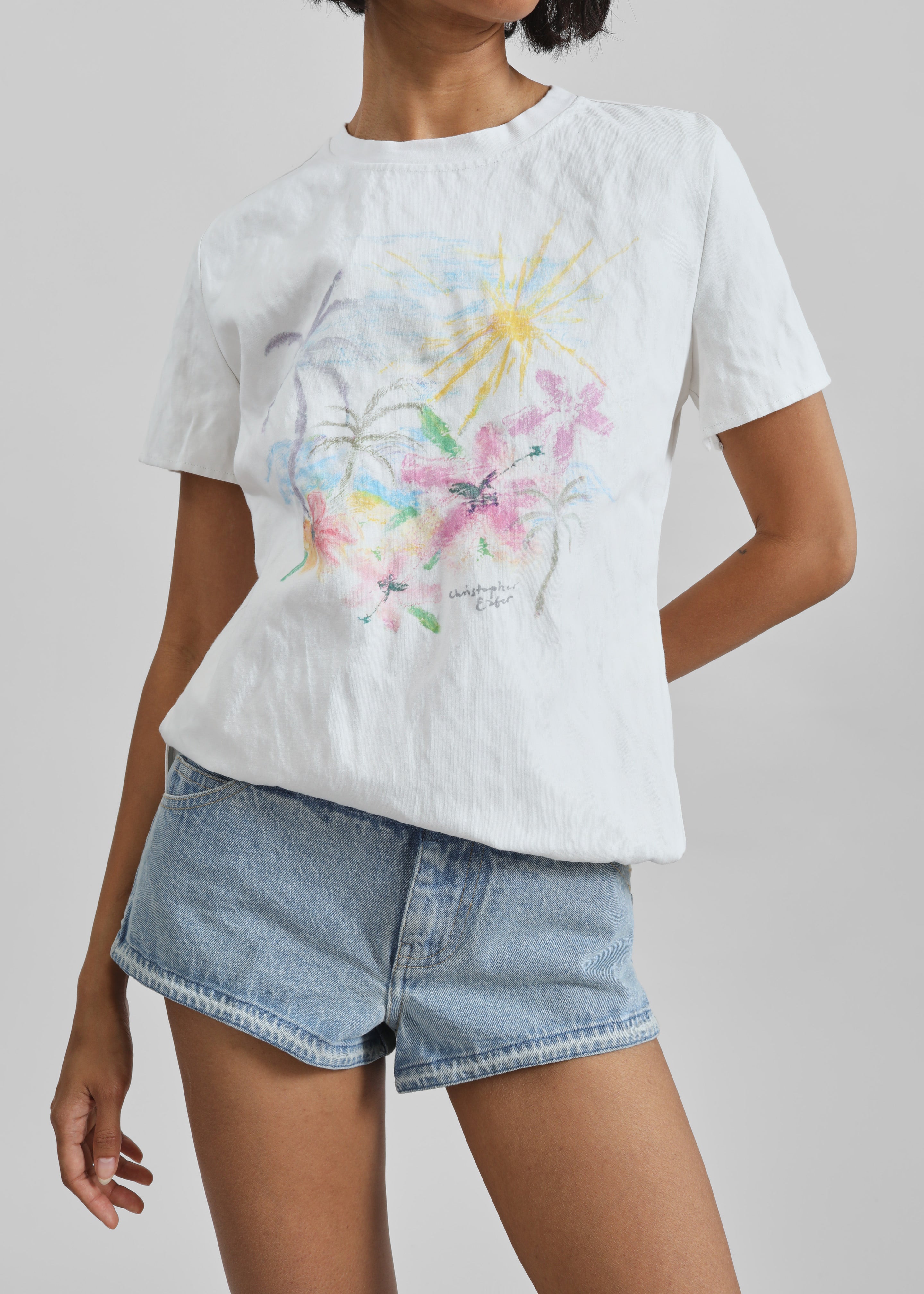Christopher Esber Hibiscus Crushed Tee - Hibiscus Print - 2