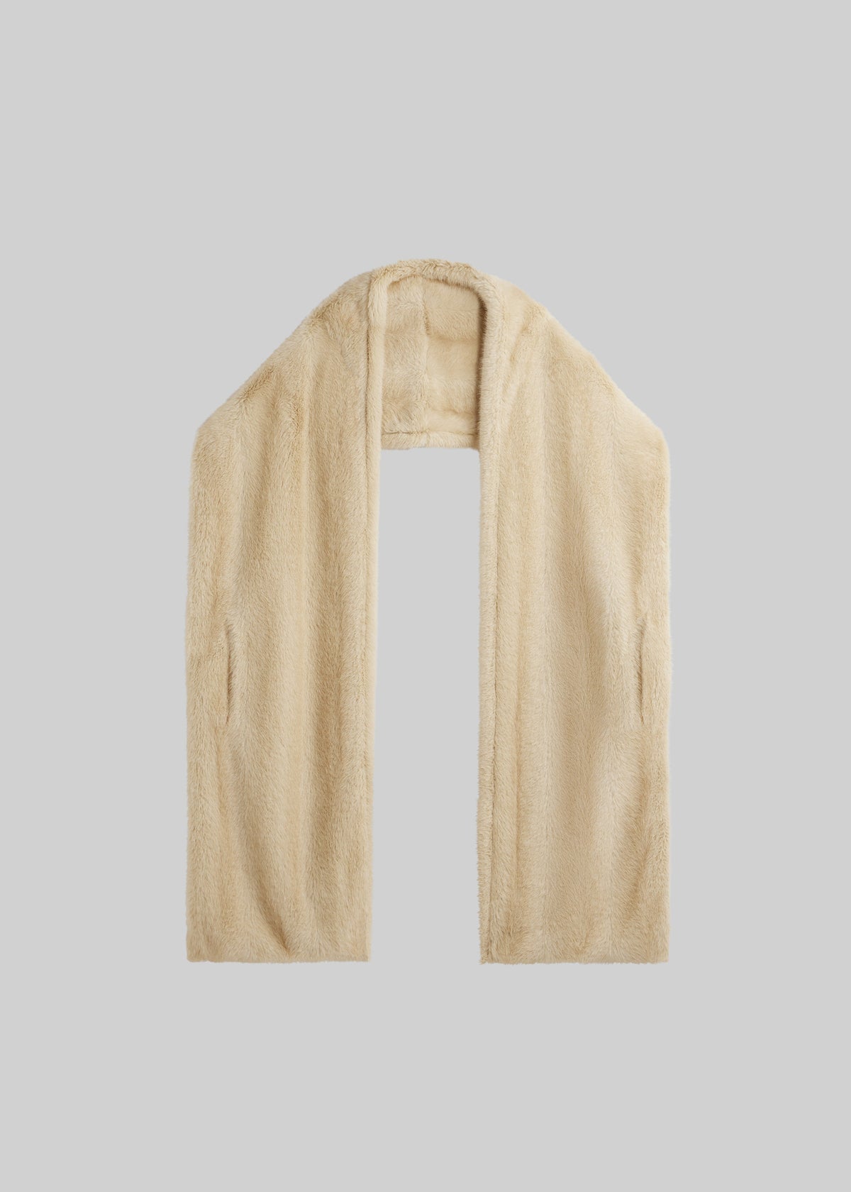 Ciasa Faux Fur Scarf - Beige - 2