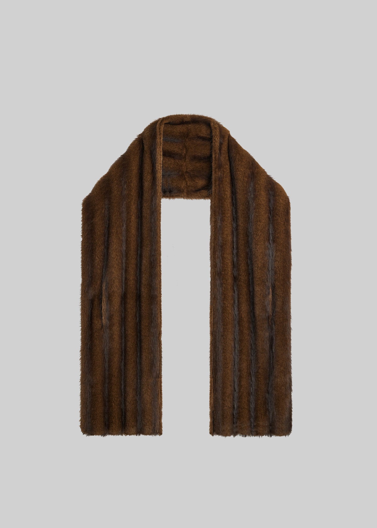 Ciasa Faux Fur Scarf - Brown - 3