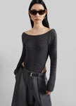 Civray Brushed Knit Bodysuit - Charcoal