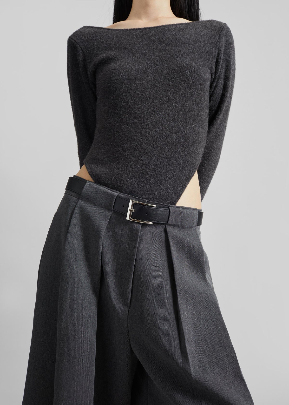 Civray Brushed Knit Bodysuit - Charcoal - 7