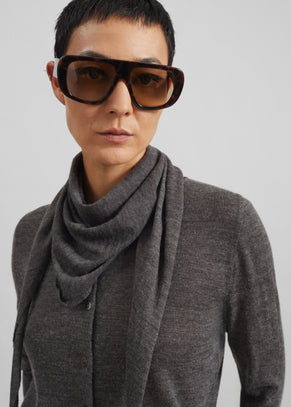 Clervaux Scarf Cardigan - Dark Grey Melange
