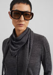 Clervaux Scarf Cardigan - Dark Grey Melange