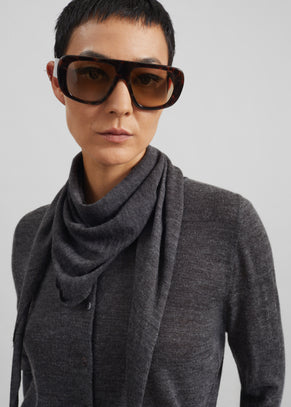 Clervaux Scarf Cardigan - Dark Grey Melange