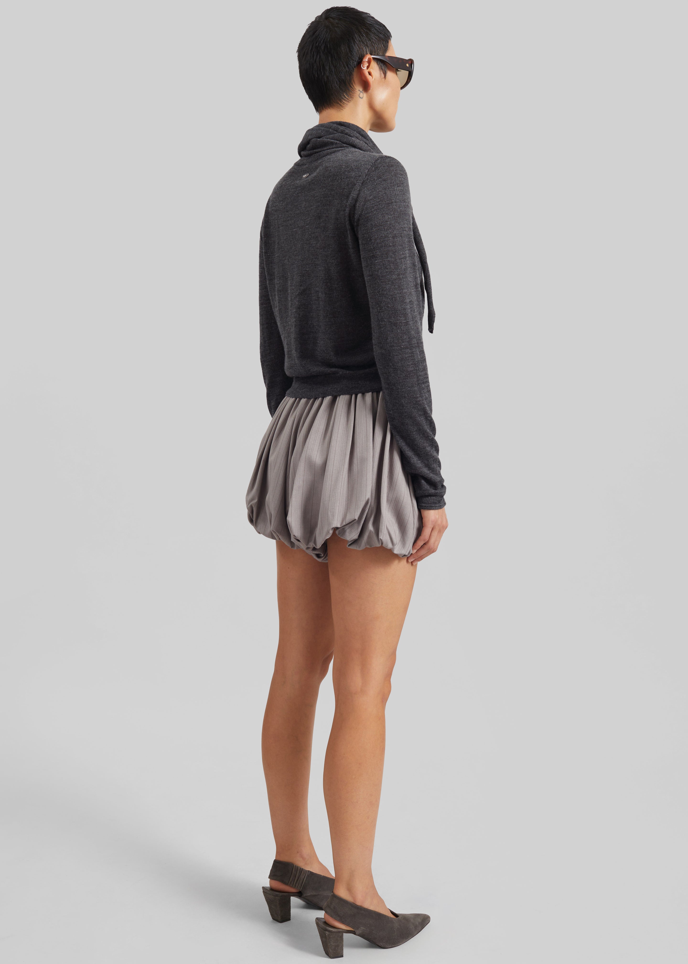 Clervaux Scarf Cardigan - Dark Grey Melange - 10