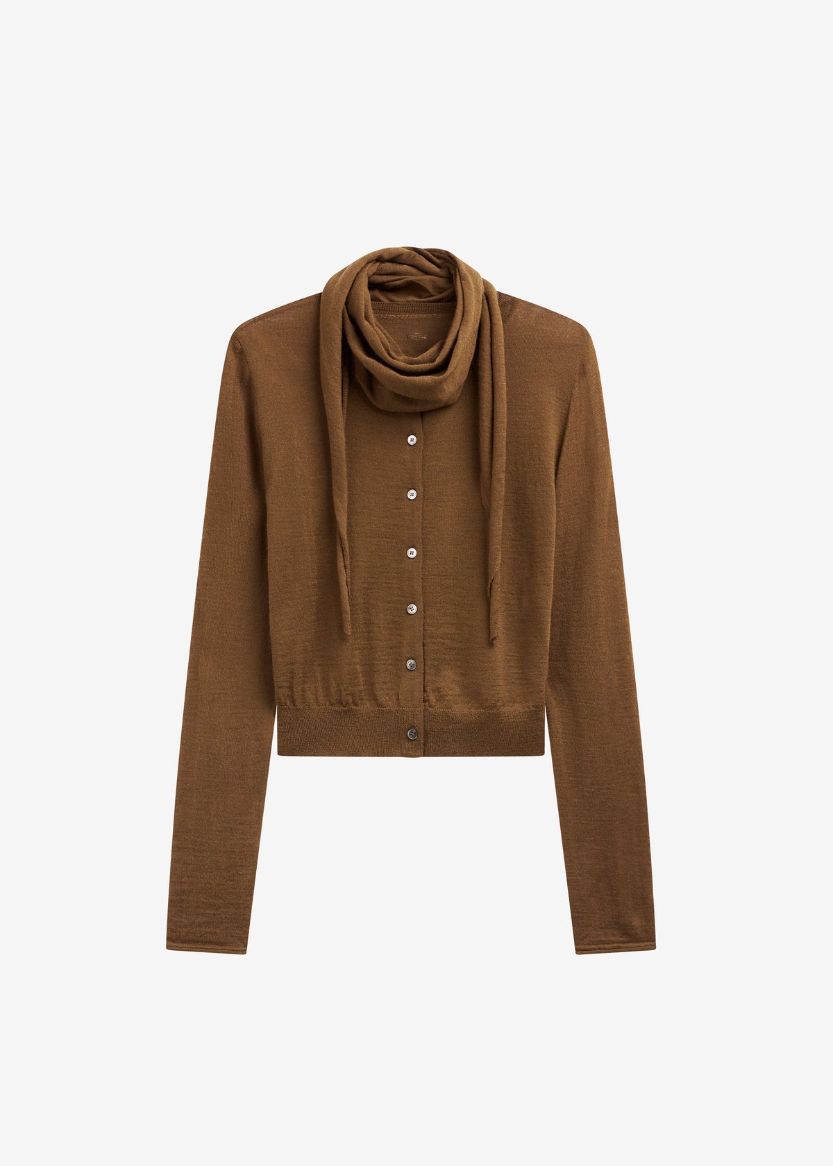 Clervaux Scarf Cardigan - Brown - 8