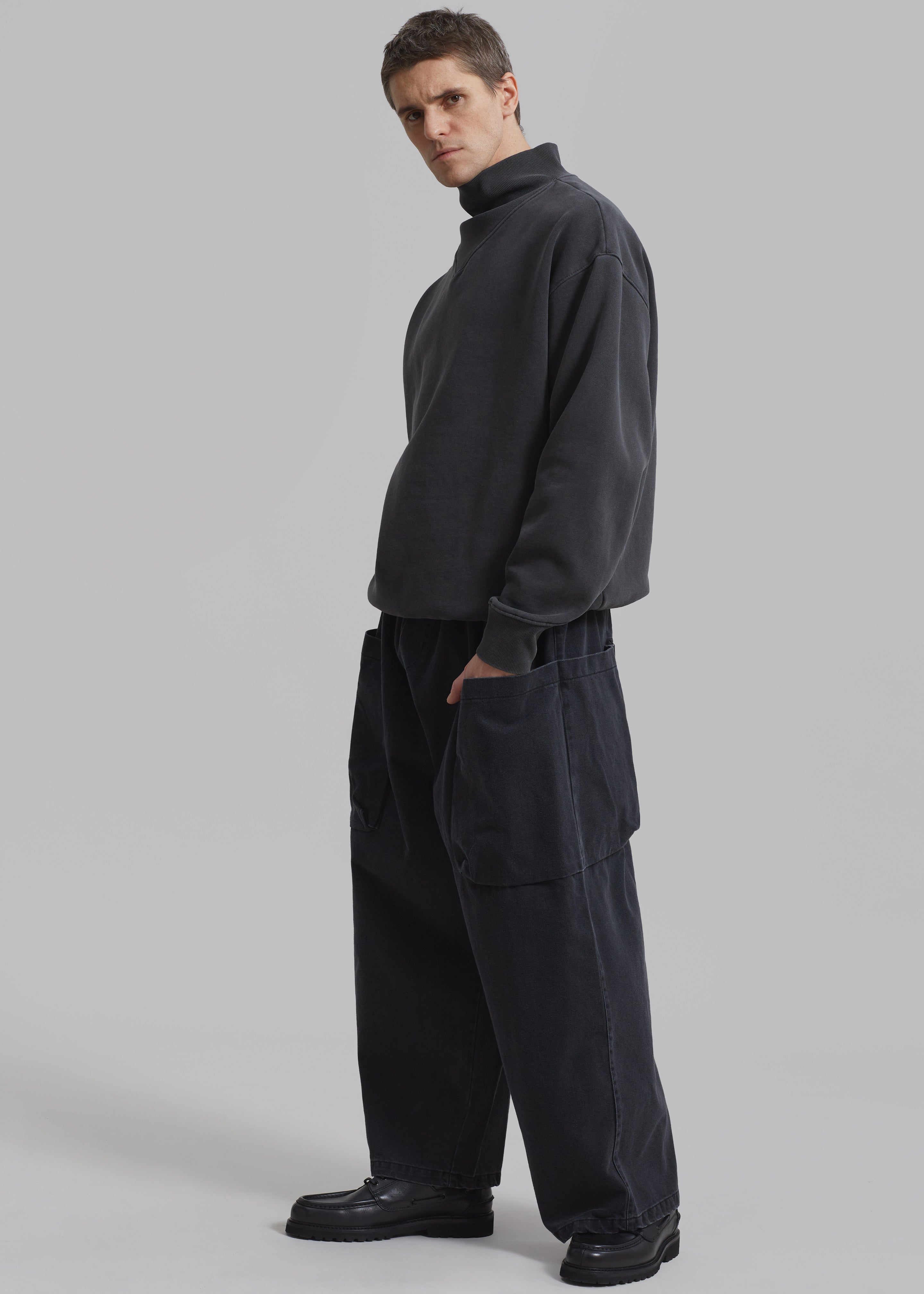 Cliff Denim Balloon Pants - Black - 3