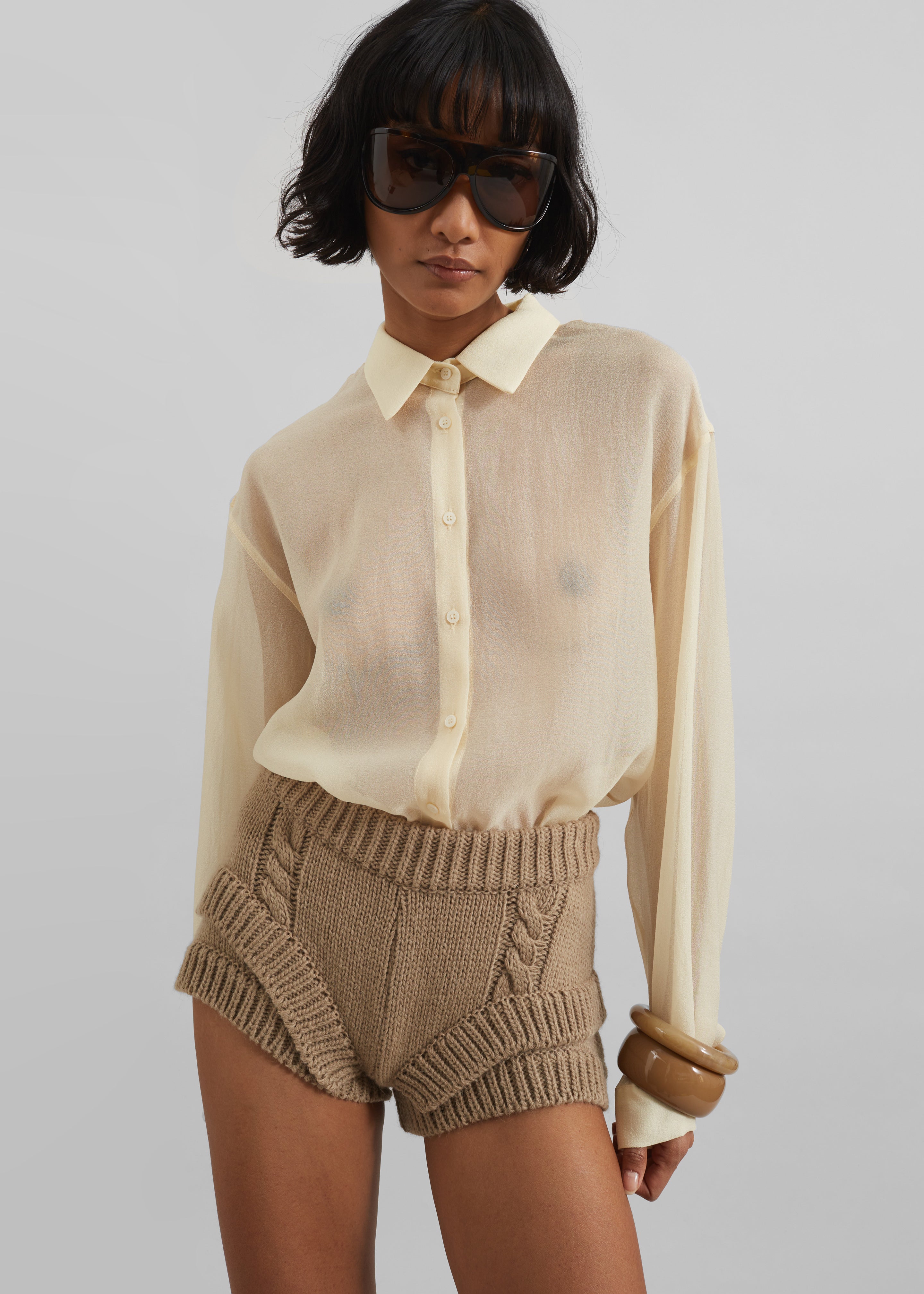 Toledo Sheer Shirt - Beige - 11