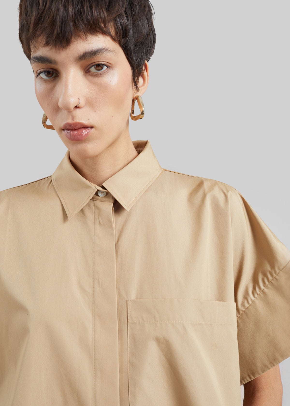 CO chemise boxy à manches courtes - Camel - 4