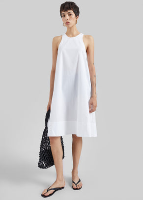 CO Crewneck A-line Dress - White