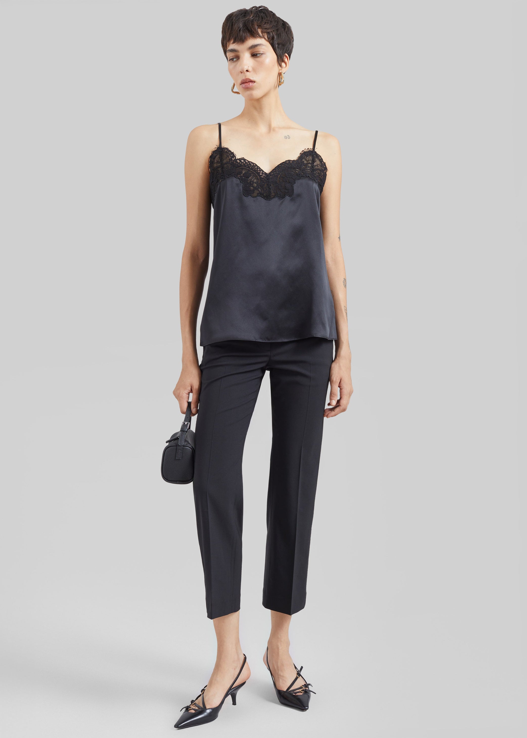Shop the look image for CO Cropped Flared Pants - Black