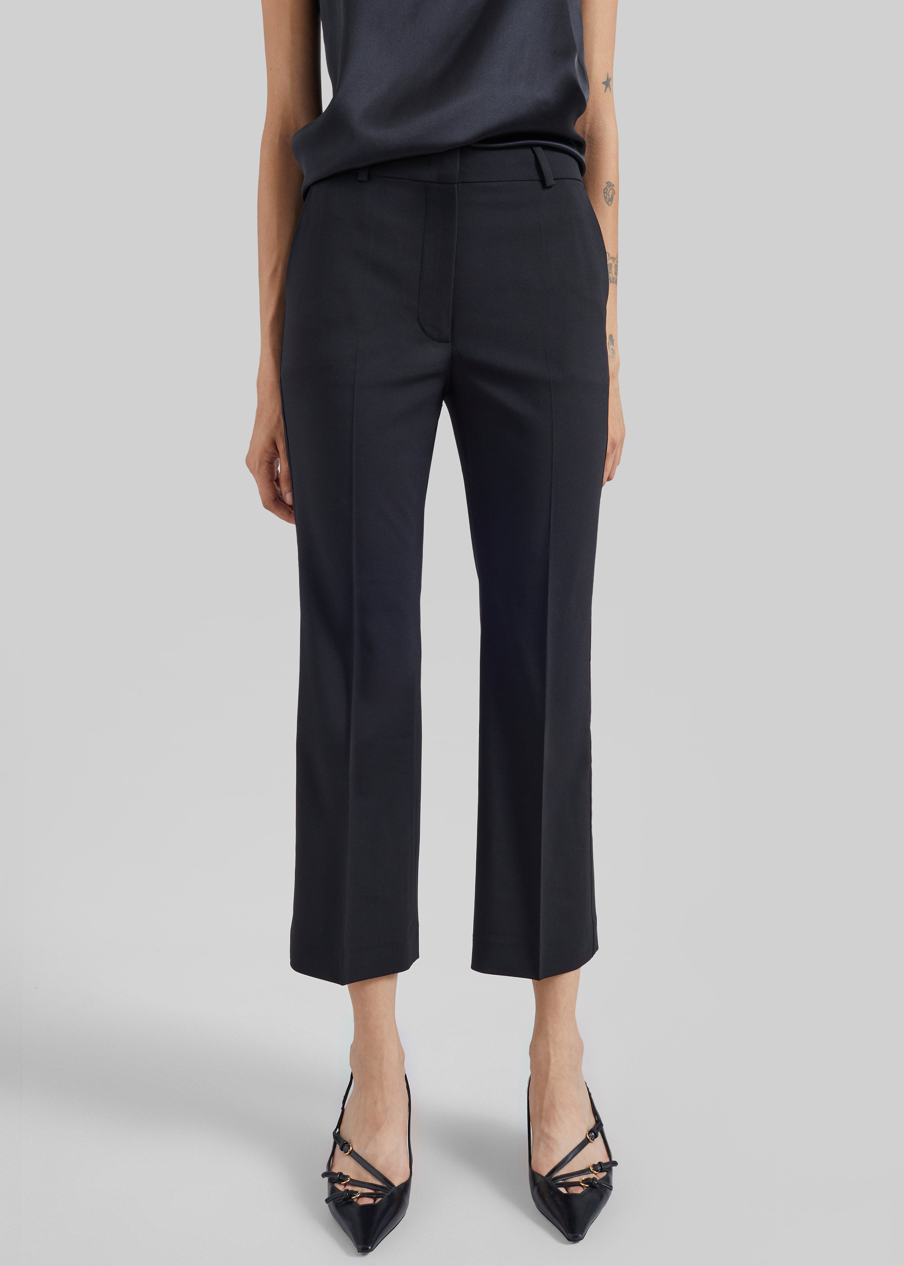 CO Cropped Flared Pants - Black - 2
