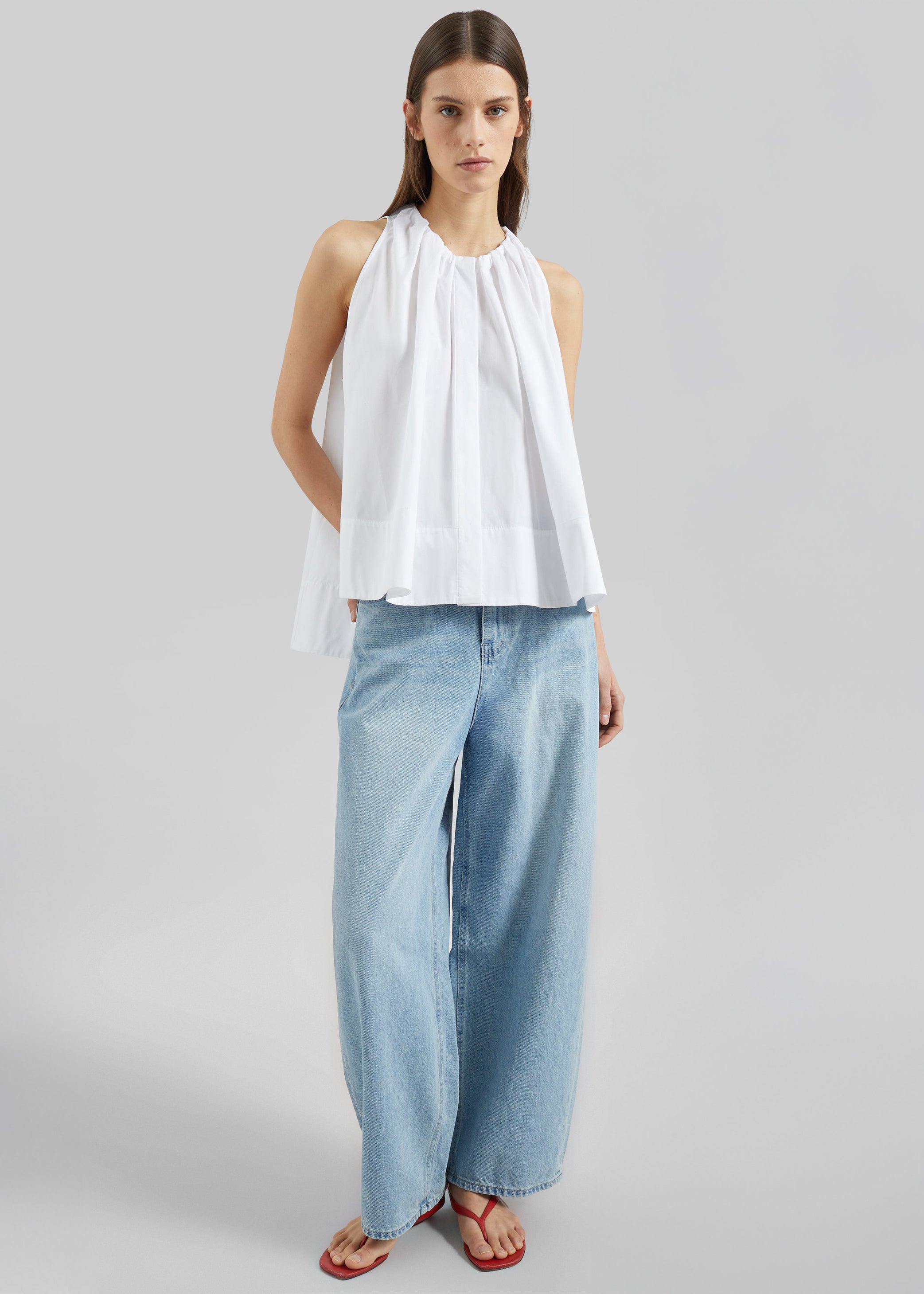 Shop the look image for CO Gathered Tunic Shirt - White