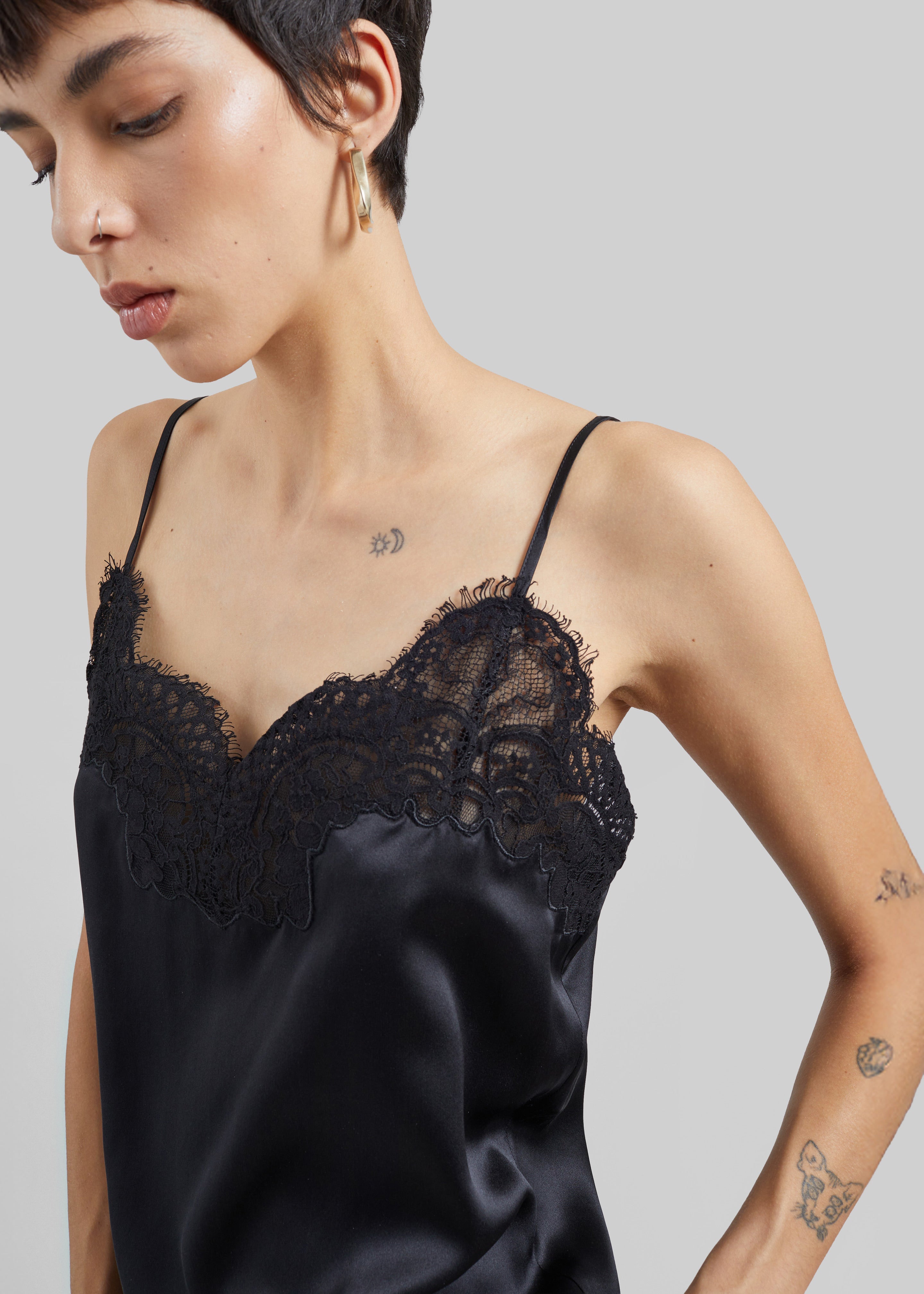 CO Lace Silk Camisole - Black - 2