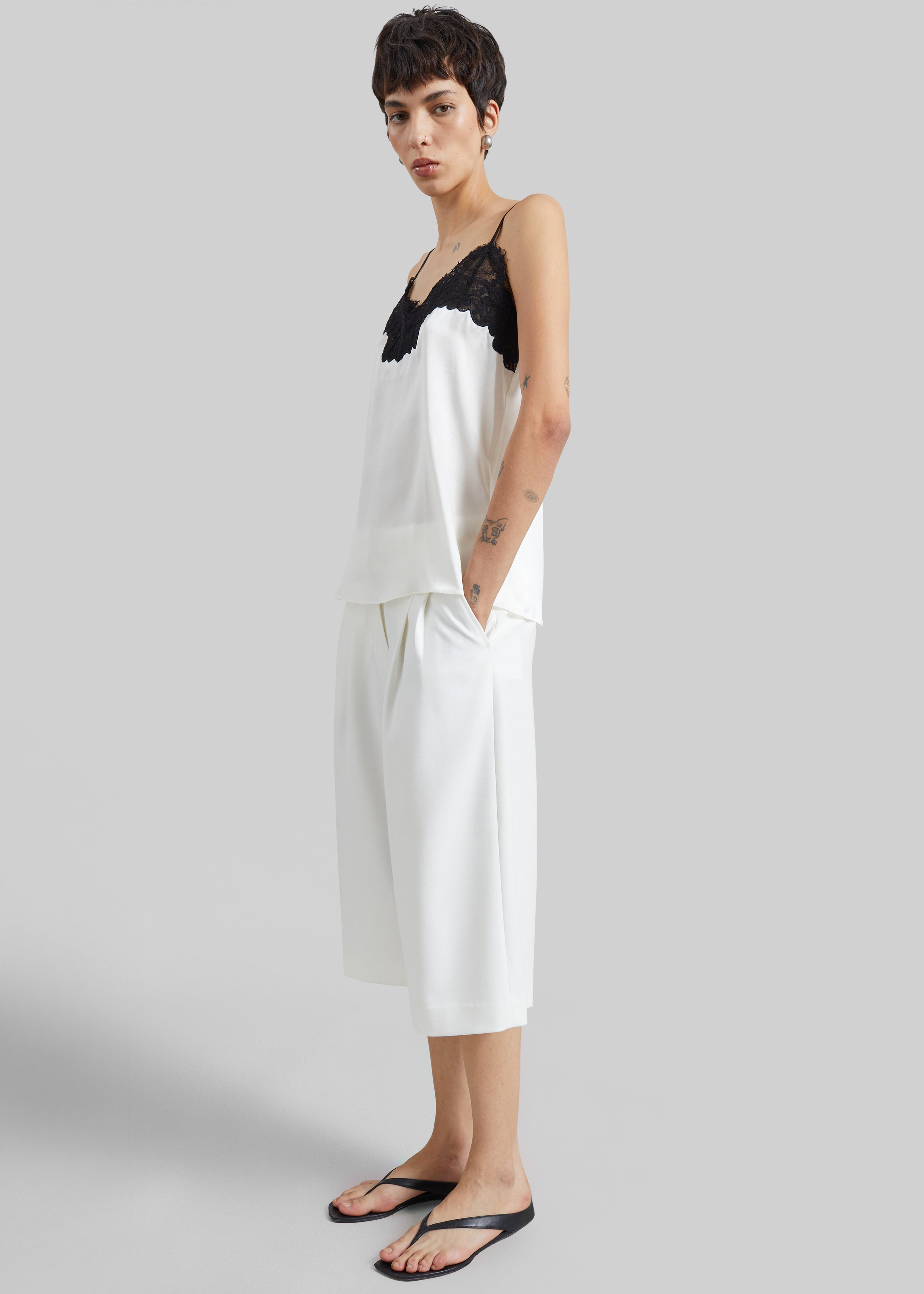 CO Lace Silk Camisole - Ivory - 3