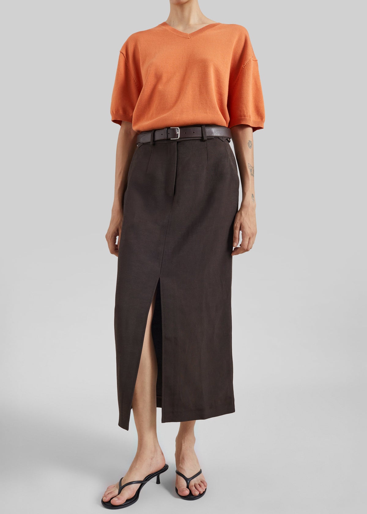 CO Tailored Pencil Skirt - Chocolate