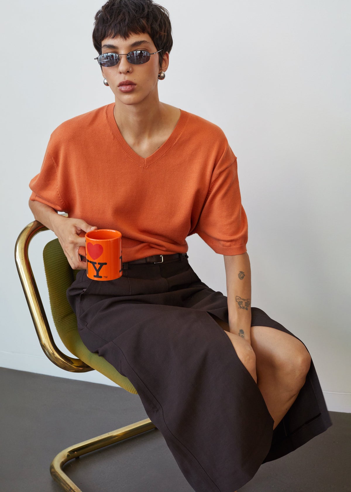 CO Tailored Pencil Skirt - Chocolate