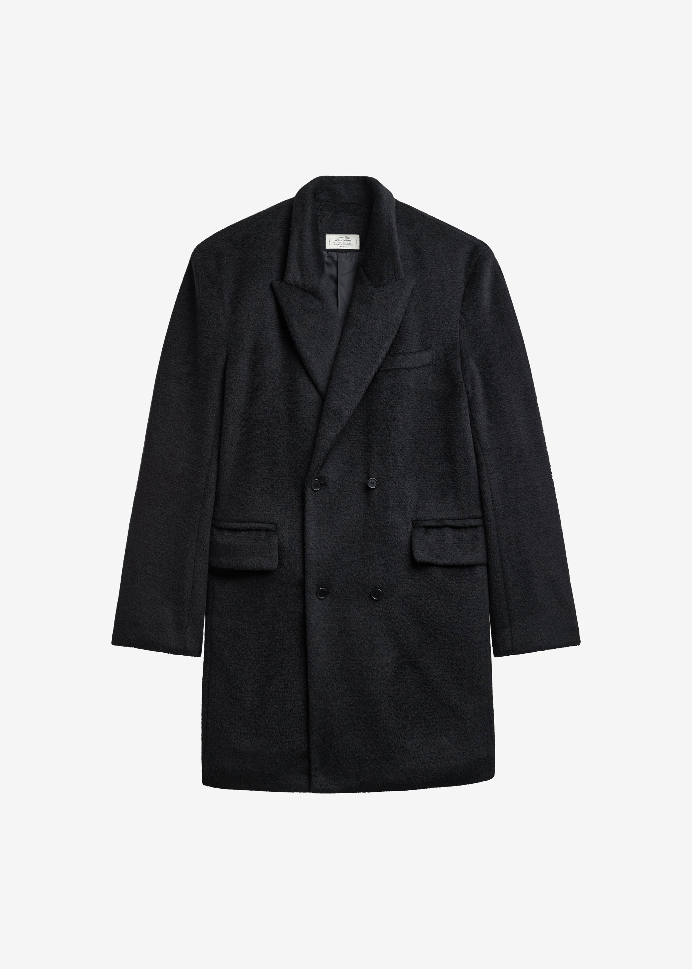 Coblence Textured Wool-Blend Coat - Black - 8