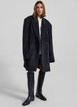 Coblence Textured Wool-Blend Coat - Black