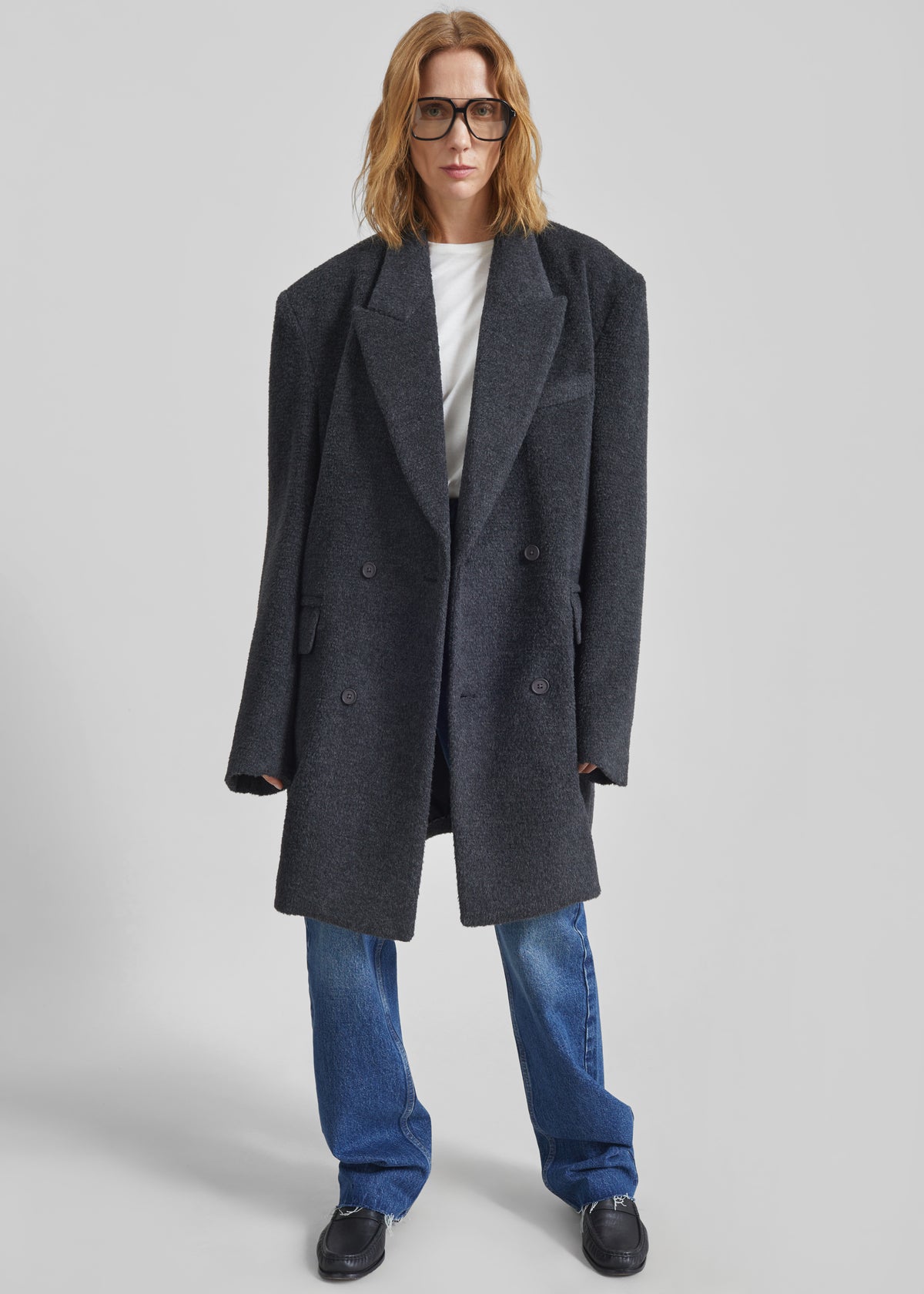 Coblence Textured Wool-Blend Coat - Dark Grey - 5