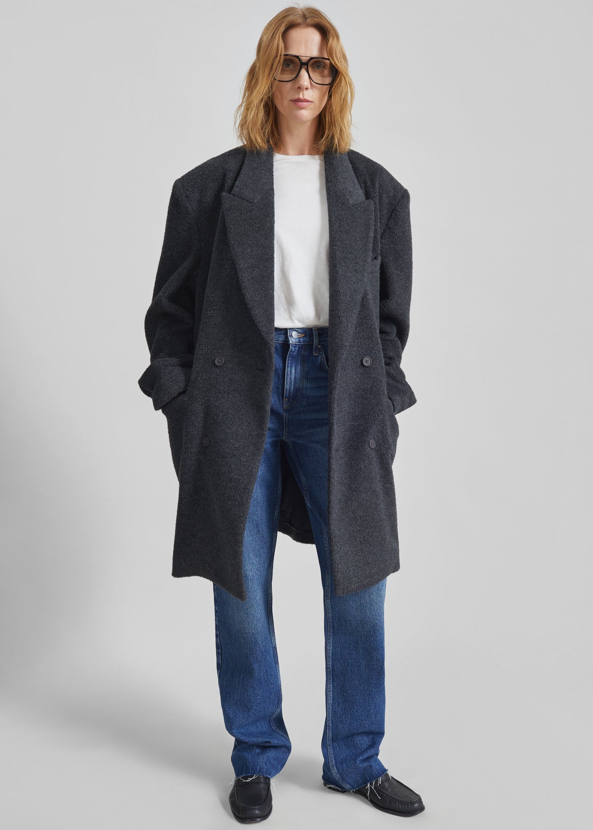 Coblence Textured Wool-Blend Coat - Dark Grey - 7