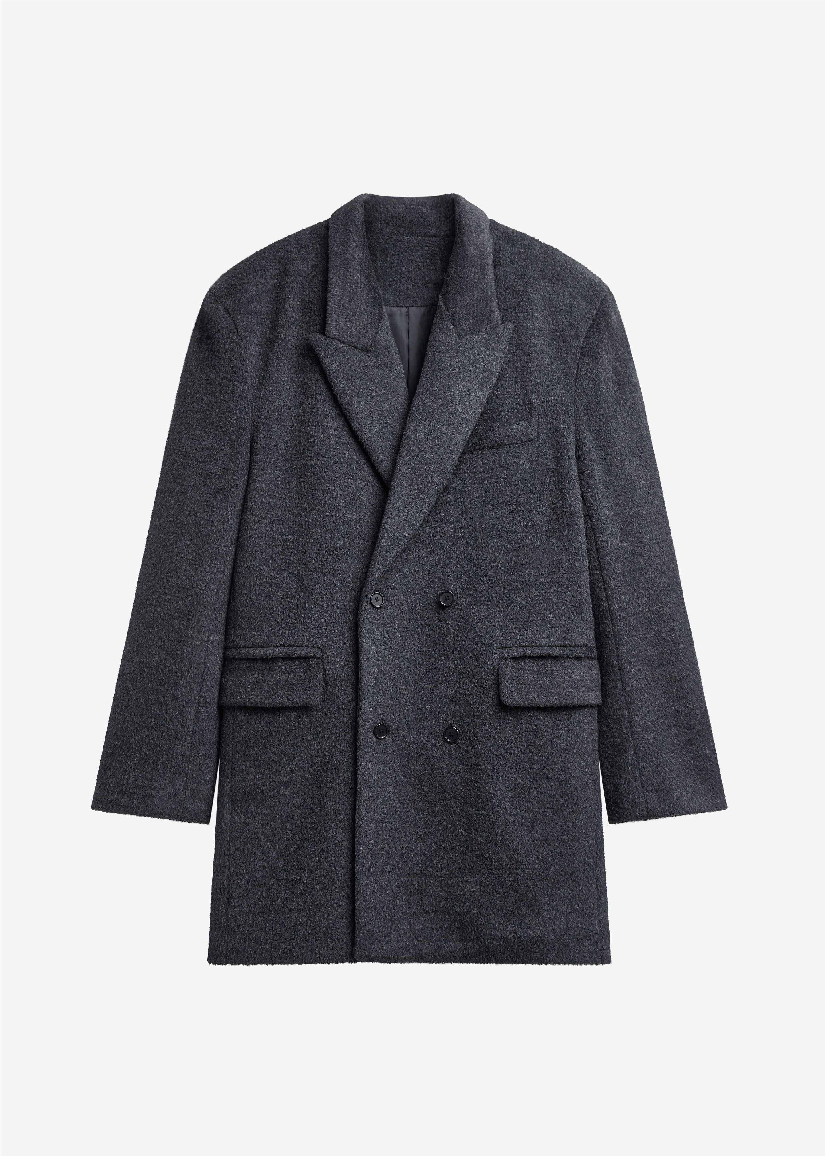 Coblence Textured Wool-Blend Coat - Dark Grey - 11