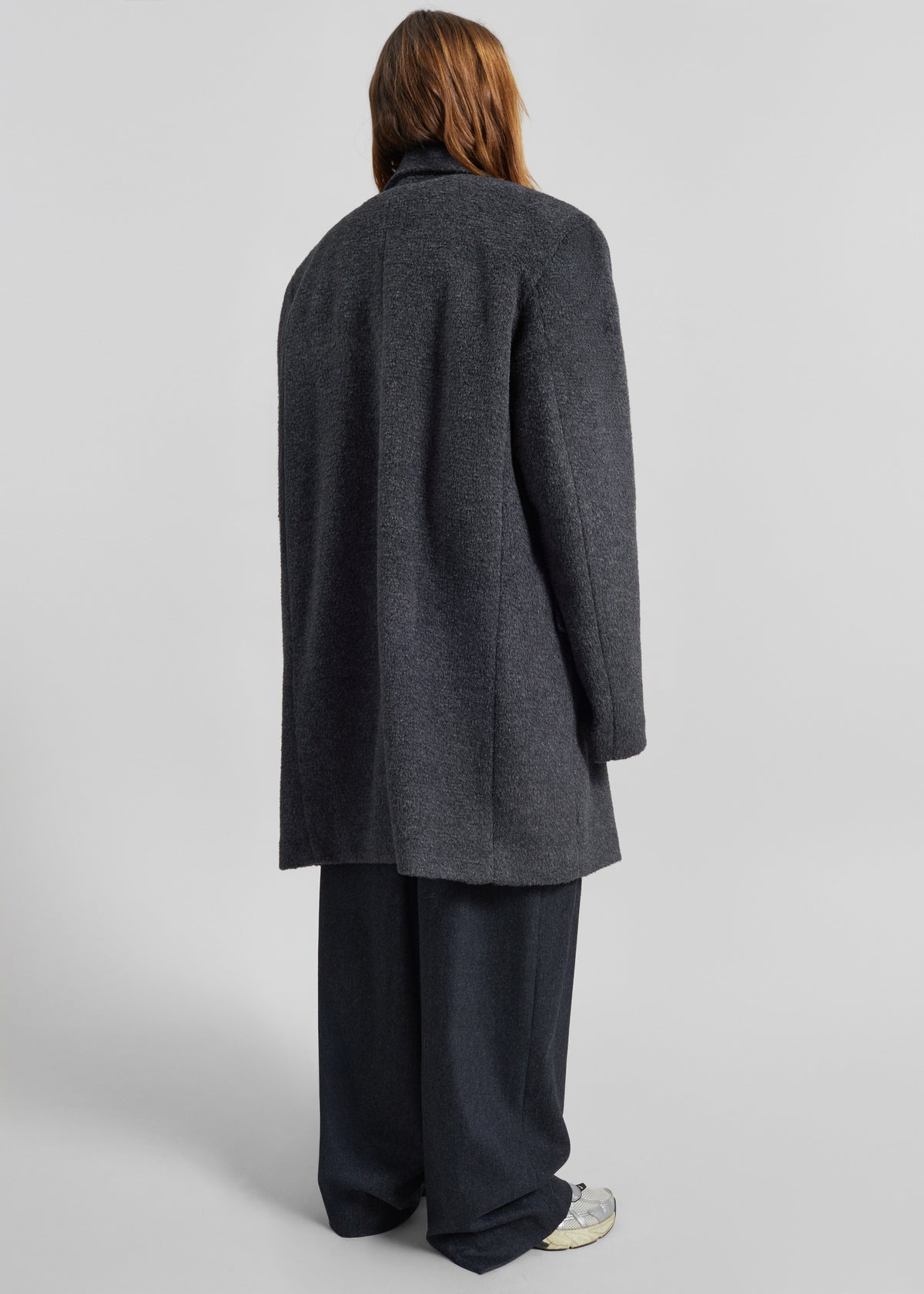 Coblence Textured Wool-Blend Coat - Dark Grey - 10