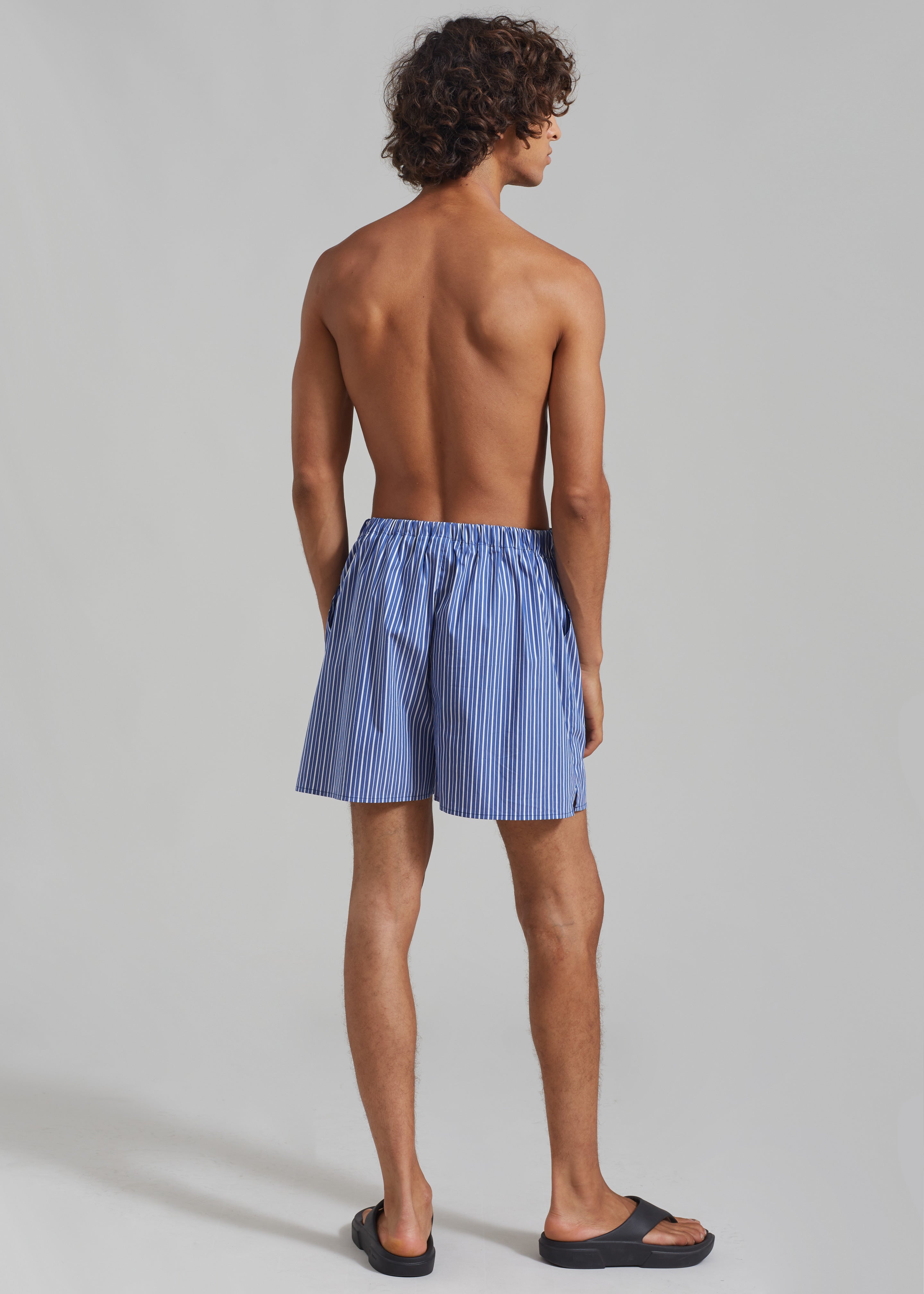 Cole Cotton Boxer Shorts - Blue Multi Stripe - 7