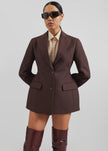 Colette Hourglass Blazer - Dark Brown