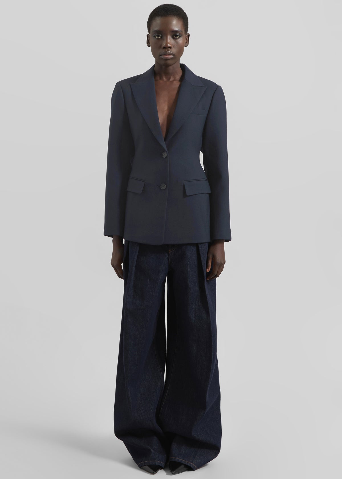Colette Hourglass Twill Blazer - Navy - 4