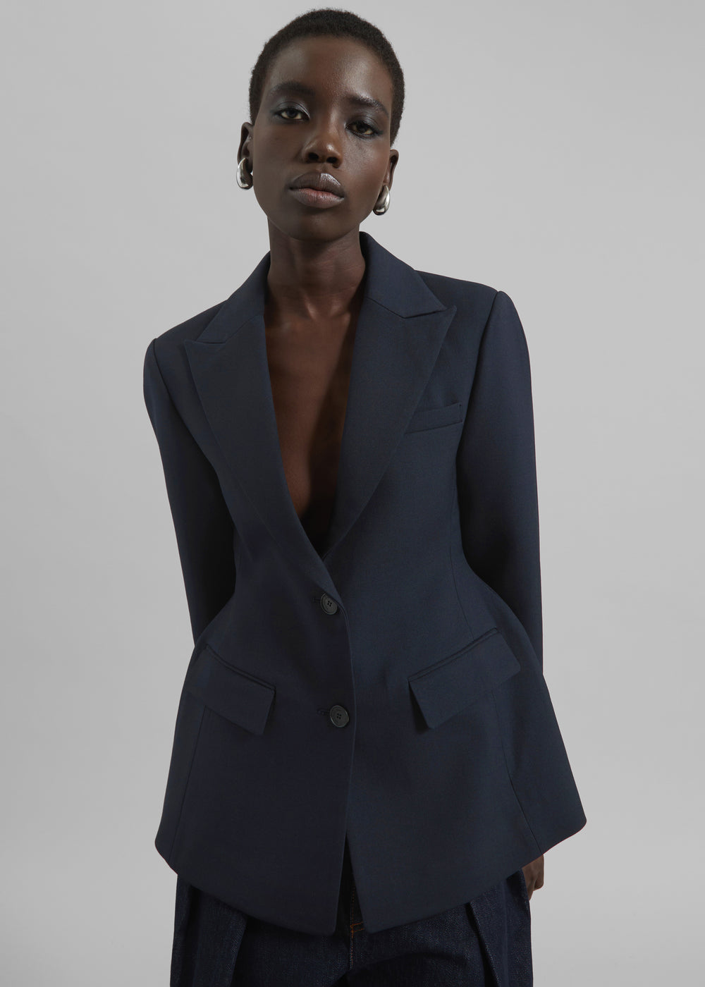 Colette Hourglass Twill Blazer - Navy