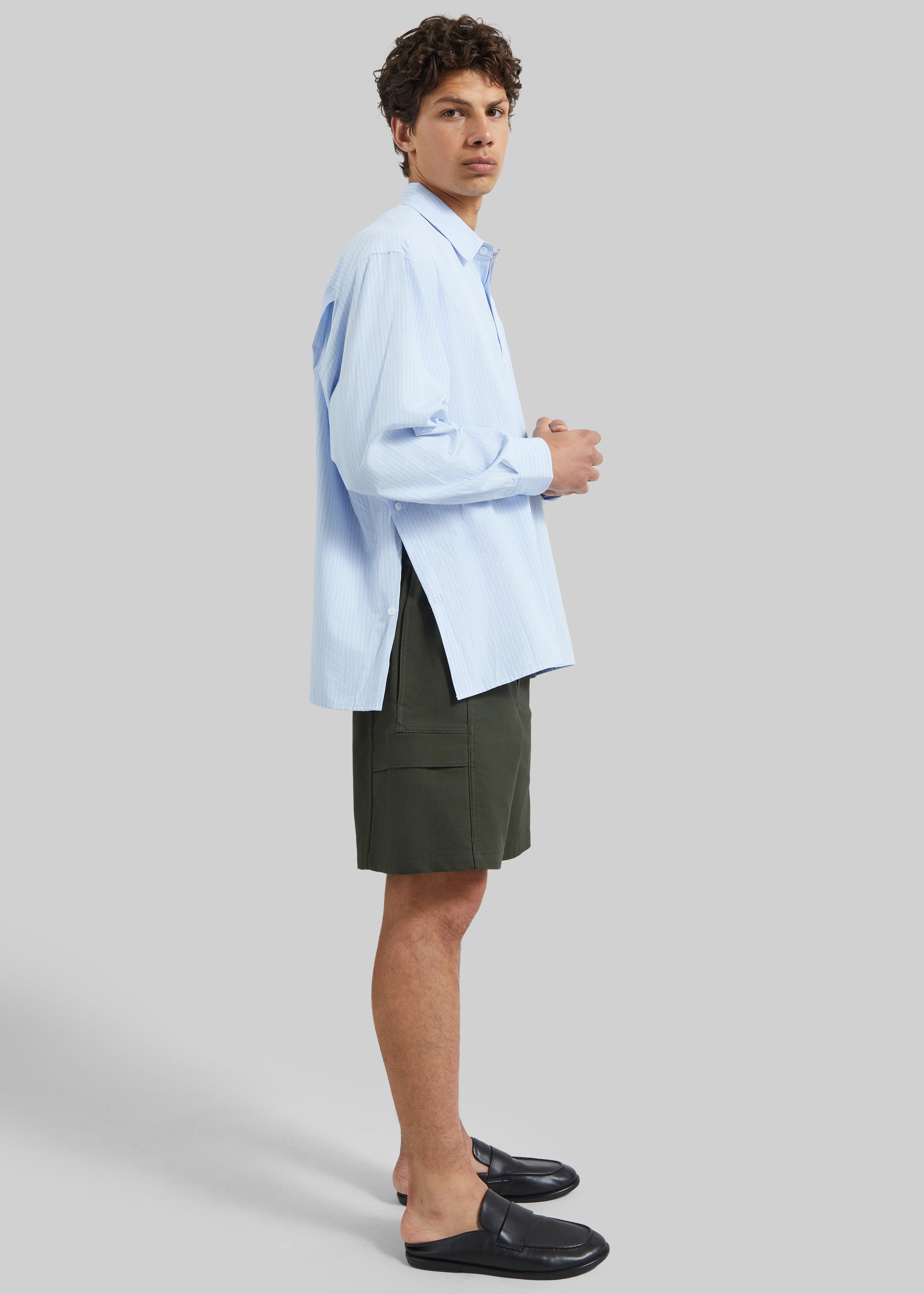Colhame Adjustable Hem Shirt - Blue/White Stripe - 2