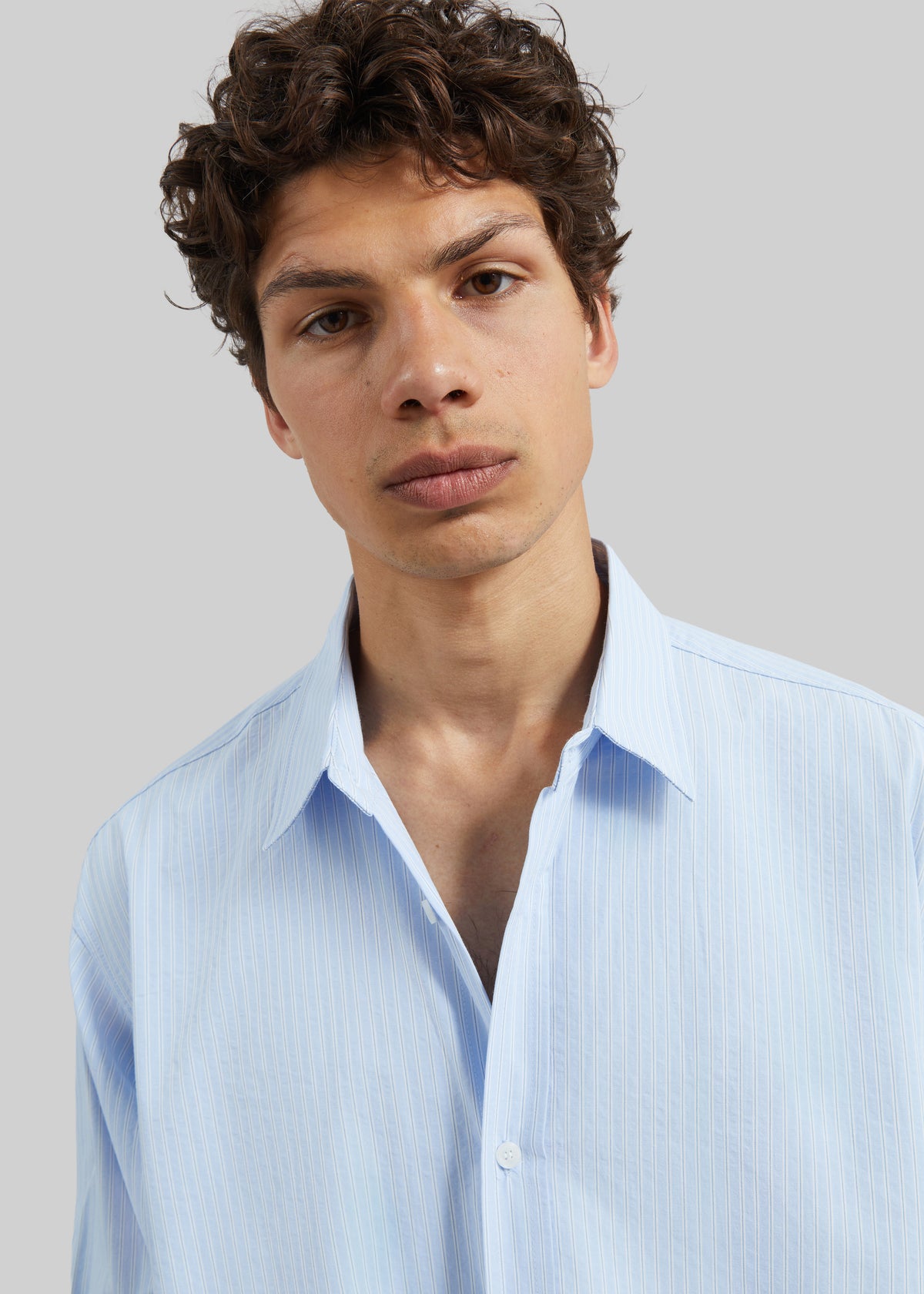 Colhame Adjustable Hem Shirt - Blue/White Stripe - 7