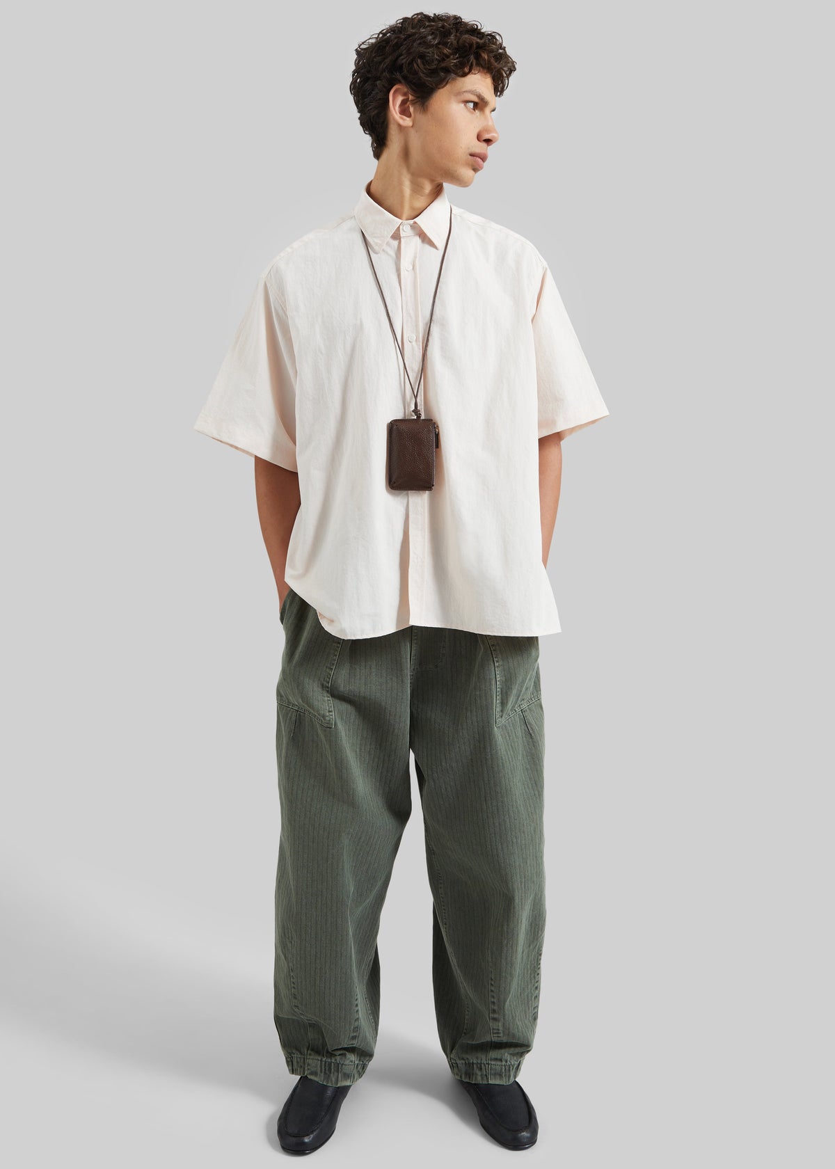 Colhame Adjustable Hem Short Sleeve Shirt - Light Pink - 3