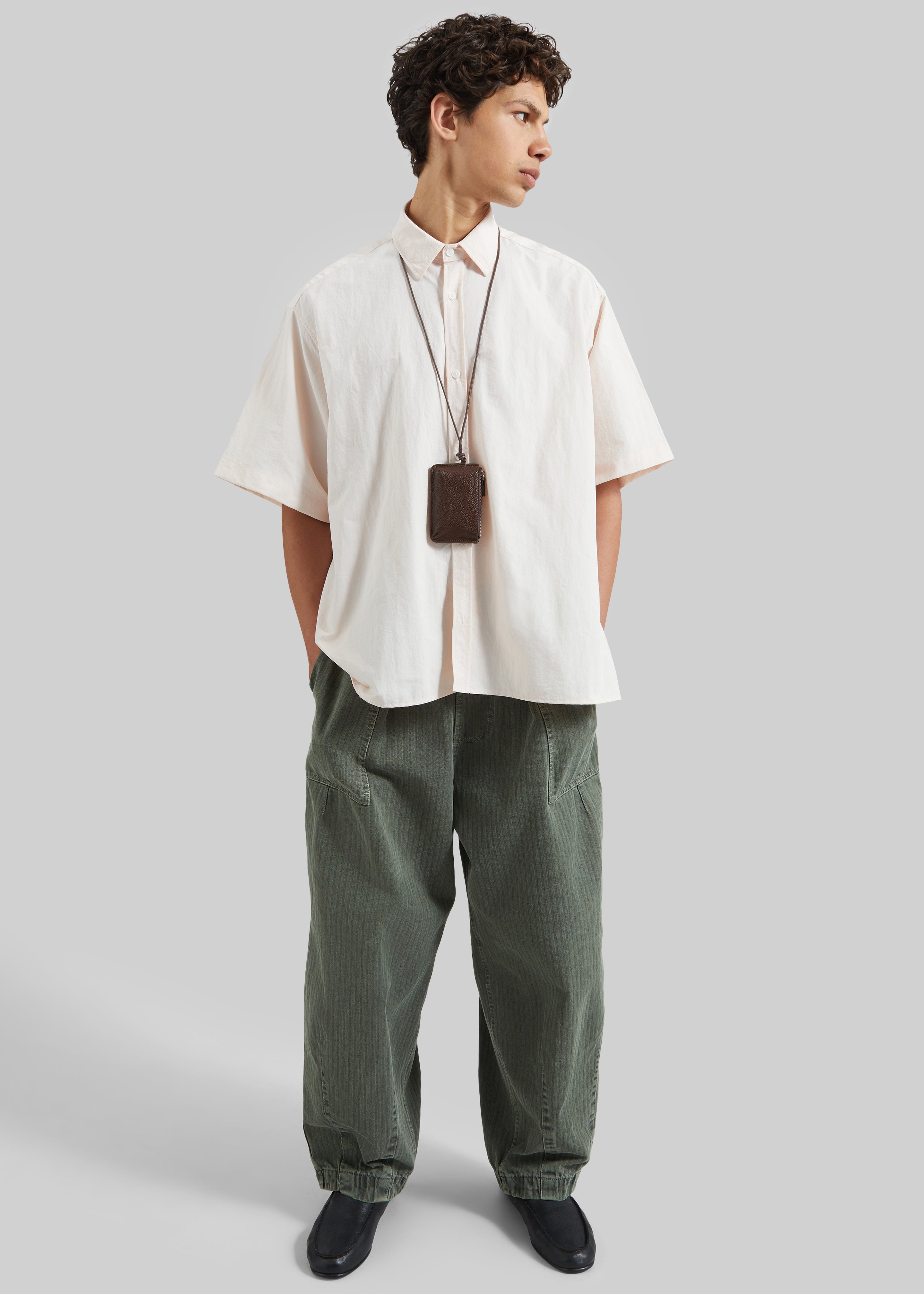 Colhame Adjustable Hem Short Sleeve Shirt - Light Pink - 3