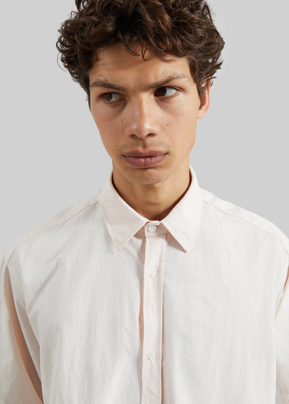 Colhame Adjustable Hem Short Sleeve Shirt - Light Pink - 1