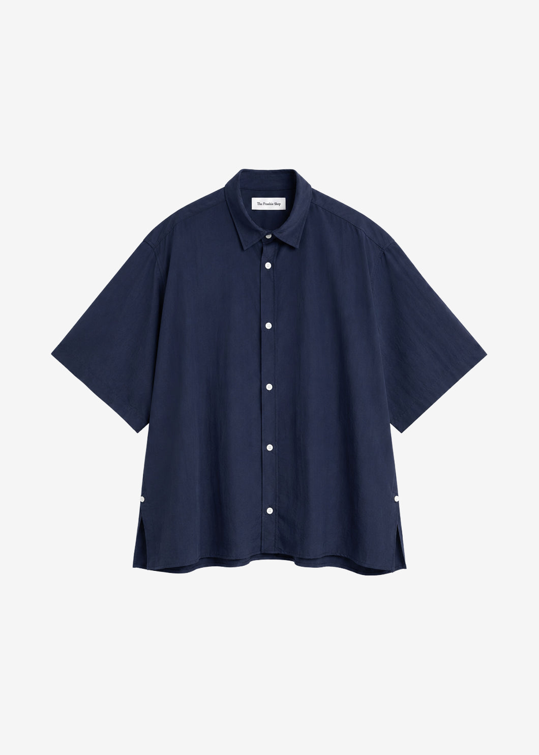 Colhame Adjustable Hem Short Sleeve Shirt - Navy - 7