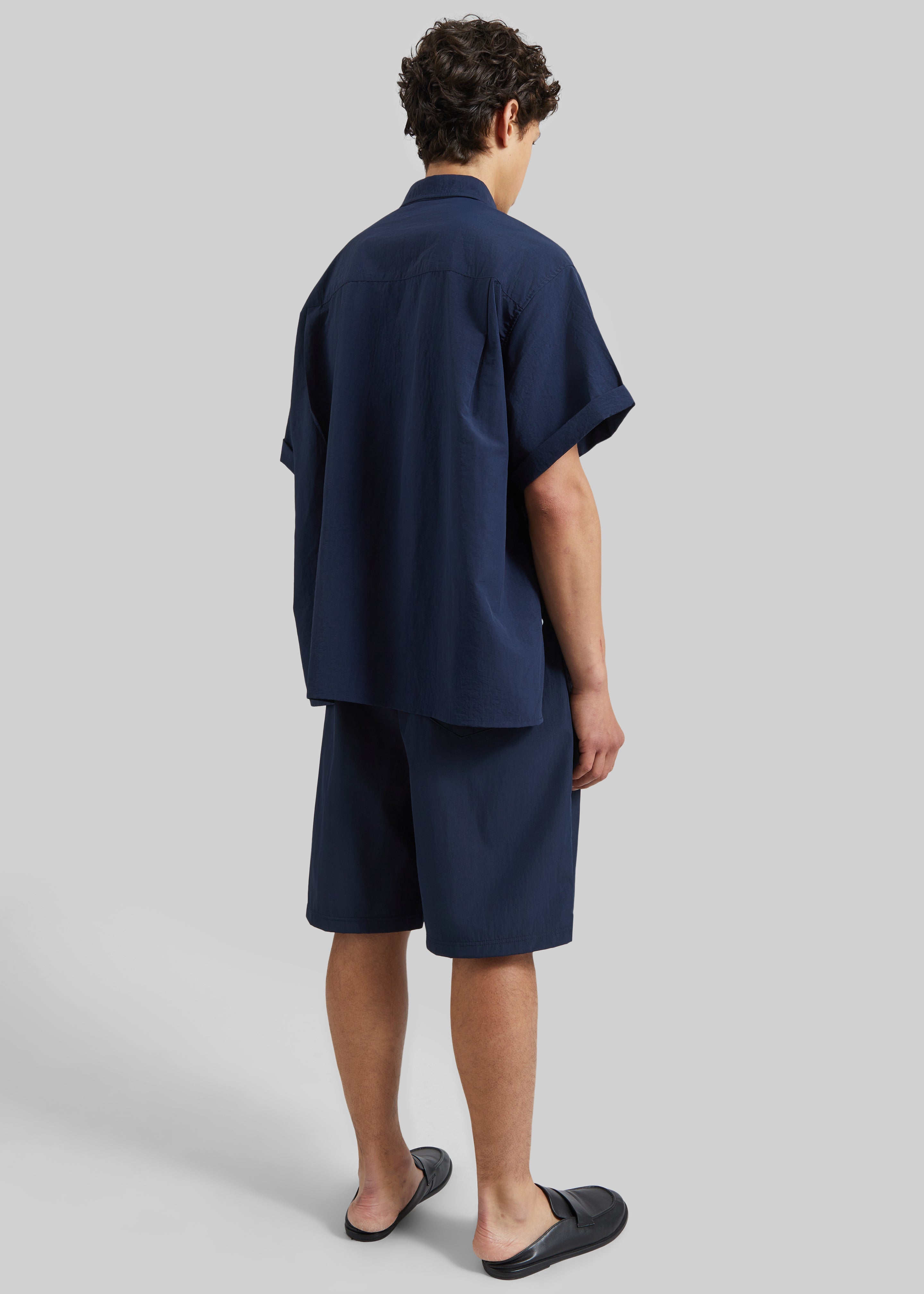 Colhame Adjustable Hem Short Sleeve Shirt - Navy - 6