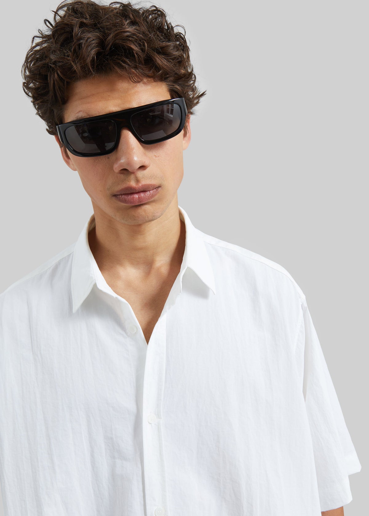 Colhame Adjustable Hem Short Sleeve Shirt - White - 2