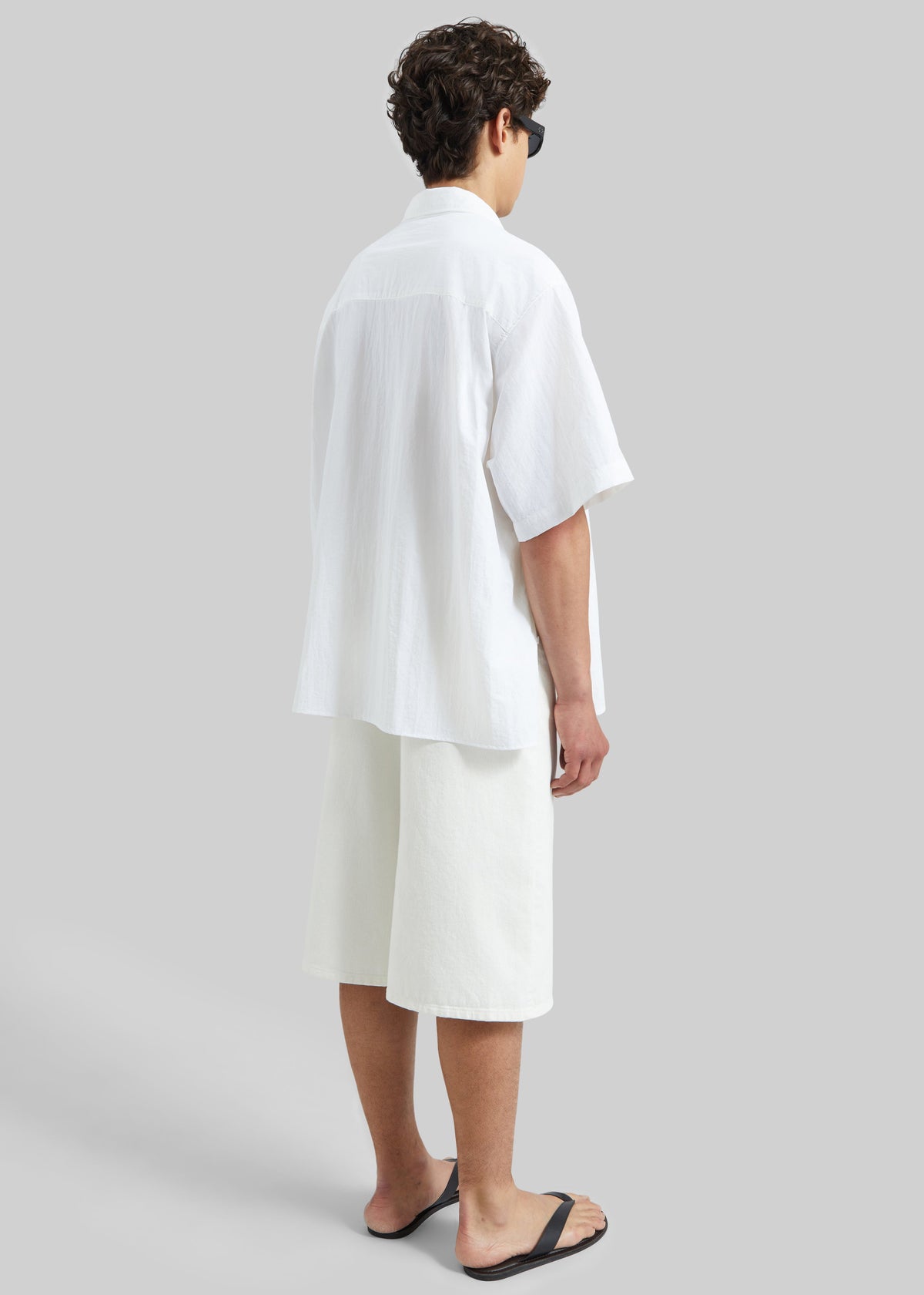 Colhame Adjustable Hem Short Sleeve Shirt - White - 7